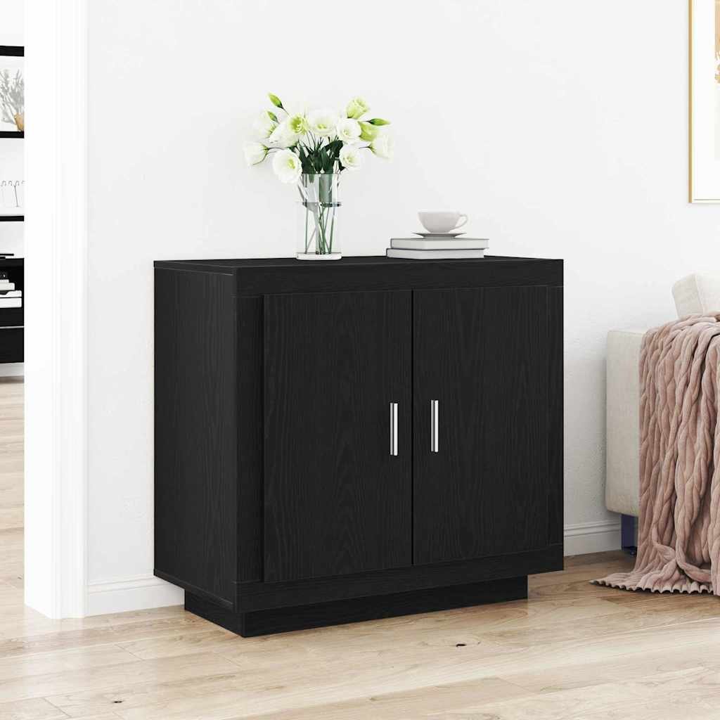 Walplus Engineered Wood Sideboard - Black Oak - 80 x 40 x 75 cm