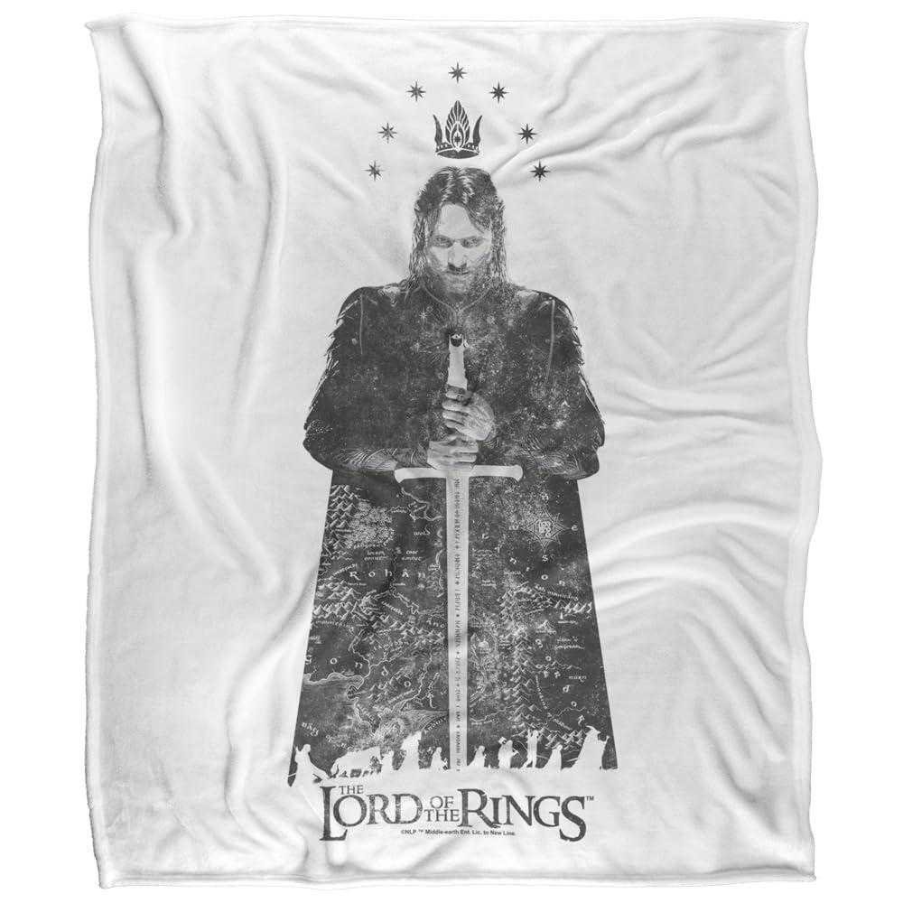 Lord Of The Rings Aragorn Fellowship Map Soft Touch Blanket - 152cm x 127cm