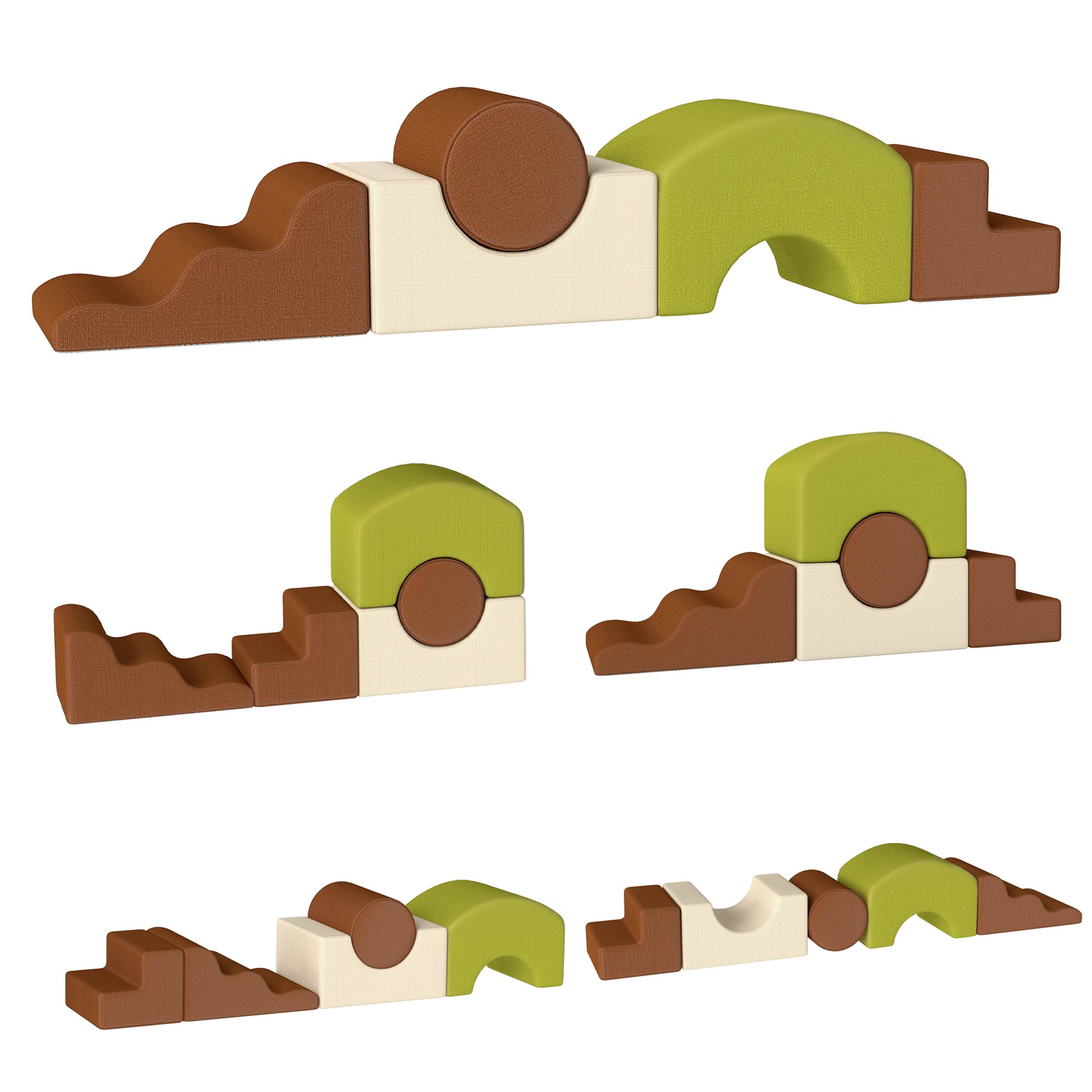 AIYAPLAY 5 Piece Ages 3 to 6 Years Foam Climbing Blocks – Brown