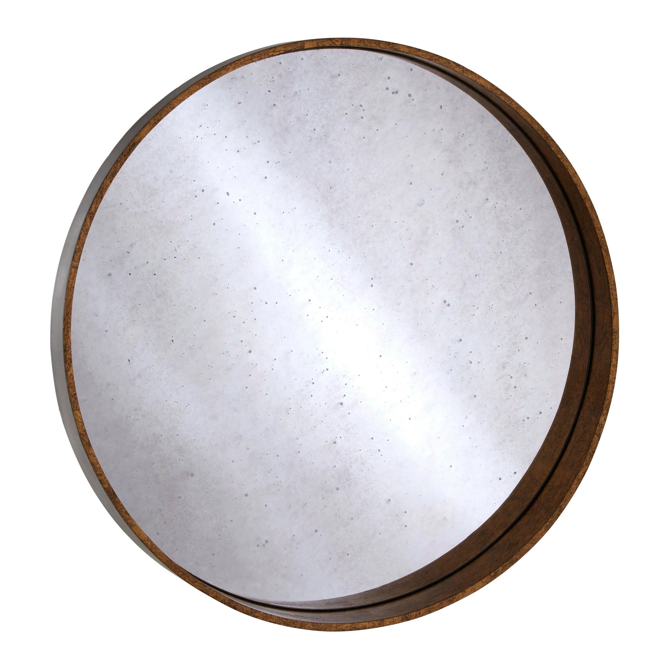 Orsina Colton Round Wall Mirror with Antique Frame – Gold