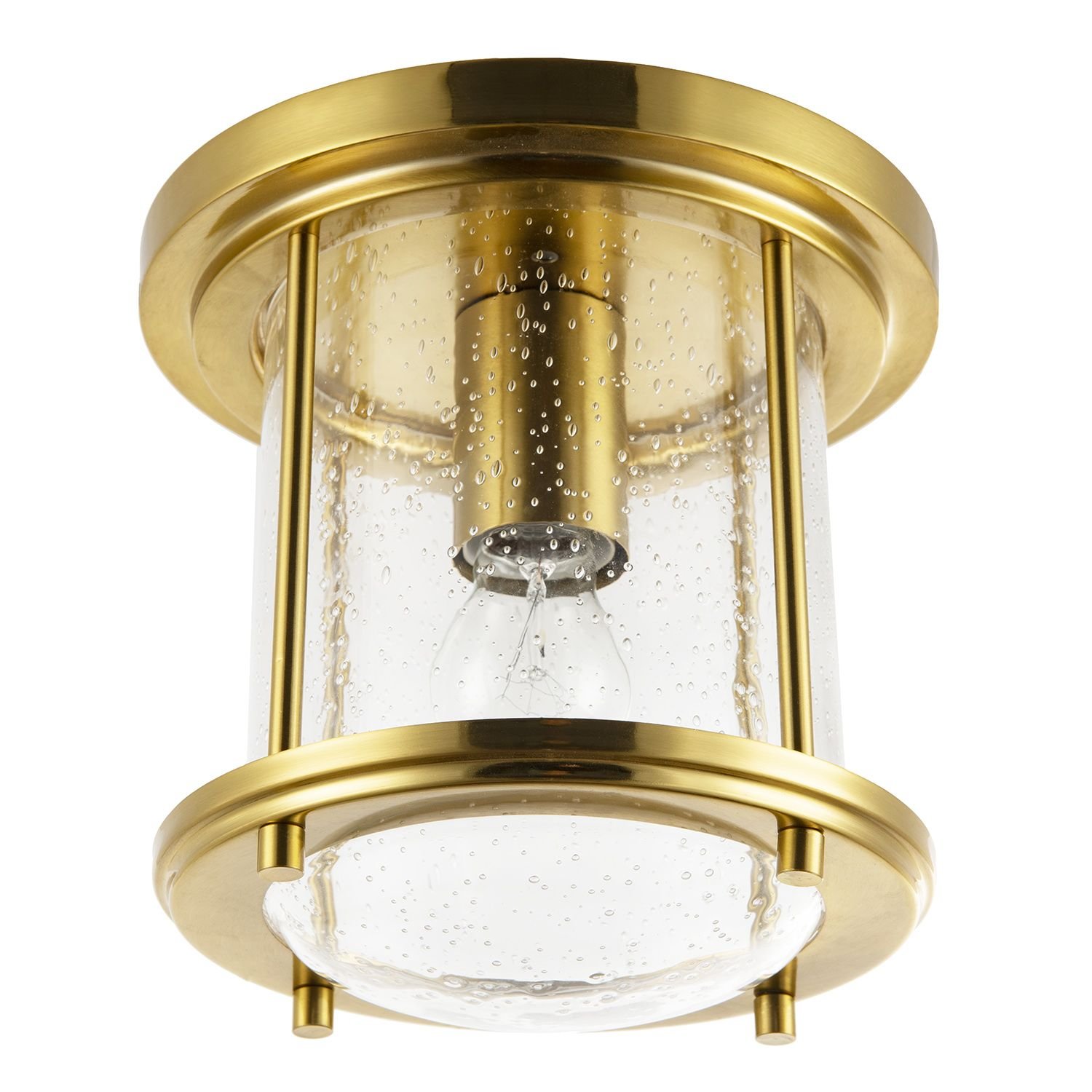 Happy Homewares Gold Vintage Industrial in Satin Gold Ceiling Light - 20cm