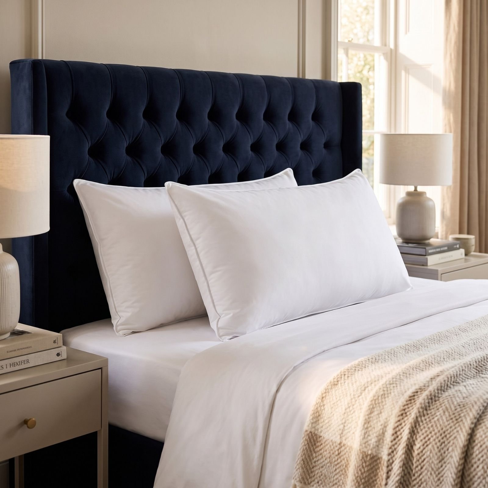 Homescapes Super Microfibre European Pillow Pair - 40 x 80 cm