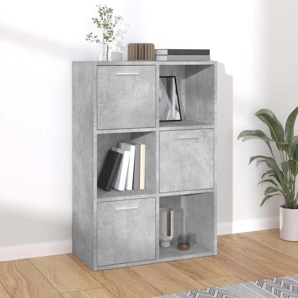 Walplus Engineered Wood Storage Cabinet - Stone Grey - 60 x 29.5 x 90 cm