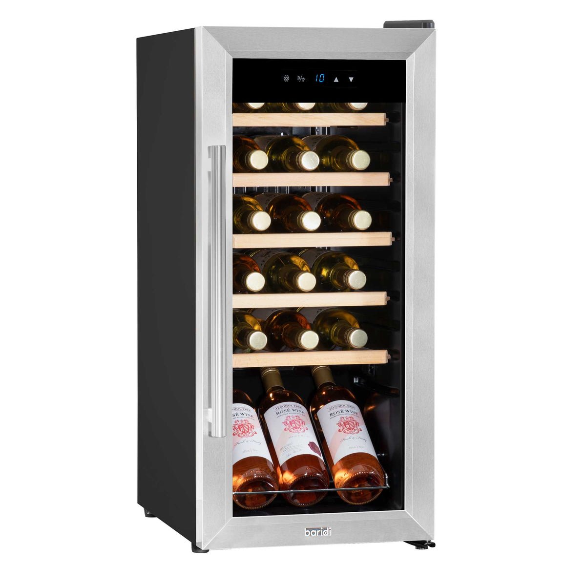 Baridi 18 Bottle Touch Control Wine Fridge - Stainless Steel