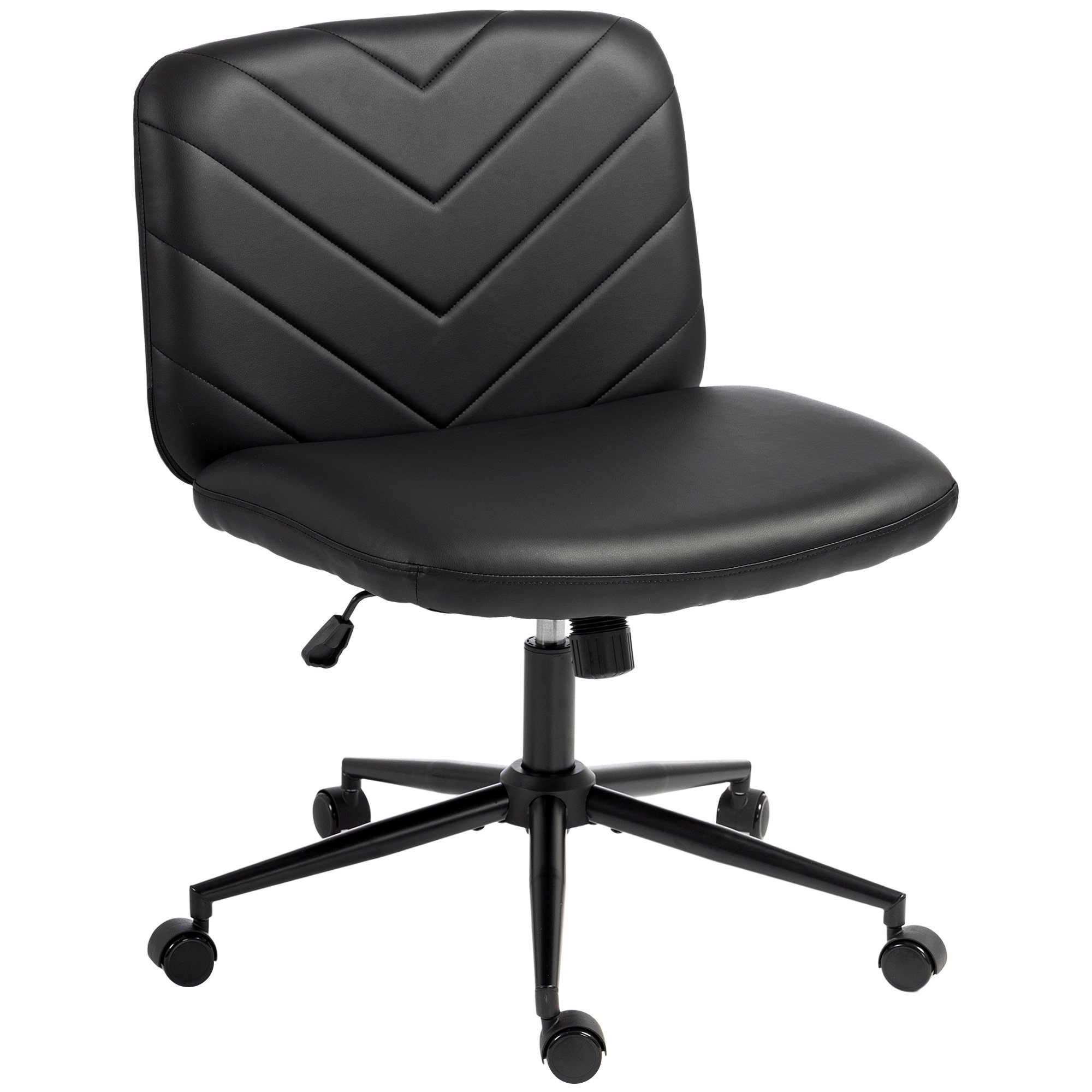 HOMCOM Criss Cross Legged High Density Foam Office Chair - Black