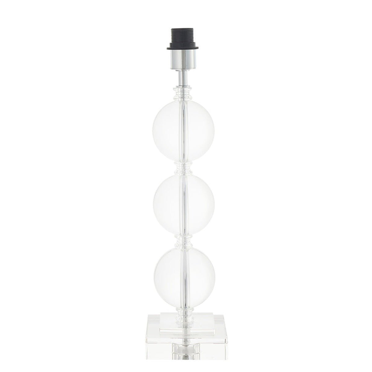 Loops Direct Crystal Glass Table Lamp Base - Clear Crystal and Chrome Plate