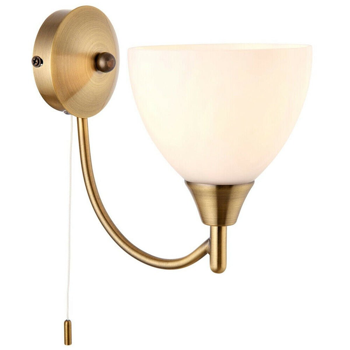 Loops Direct Alton Steel and Glass Wall Light - Antique Brass