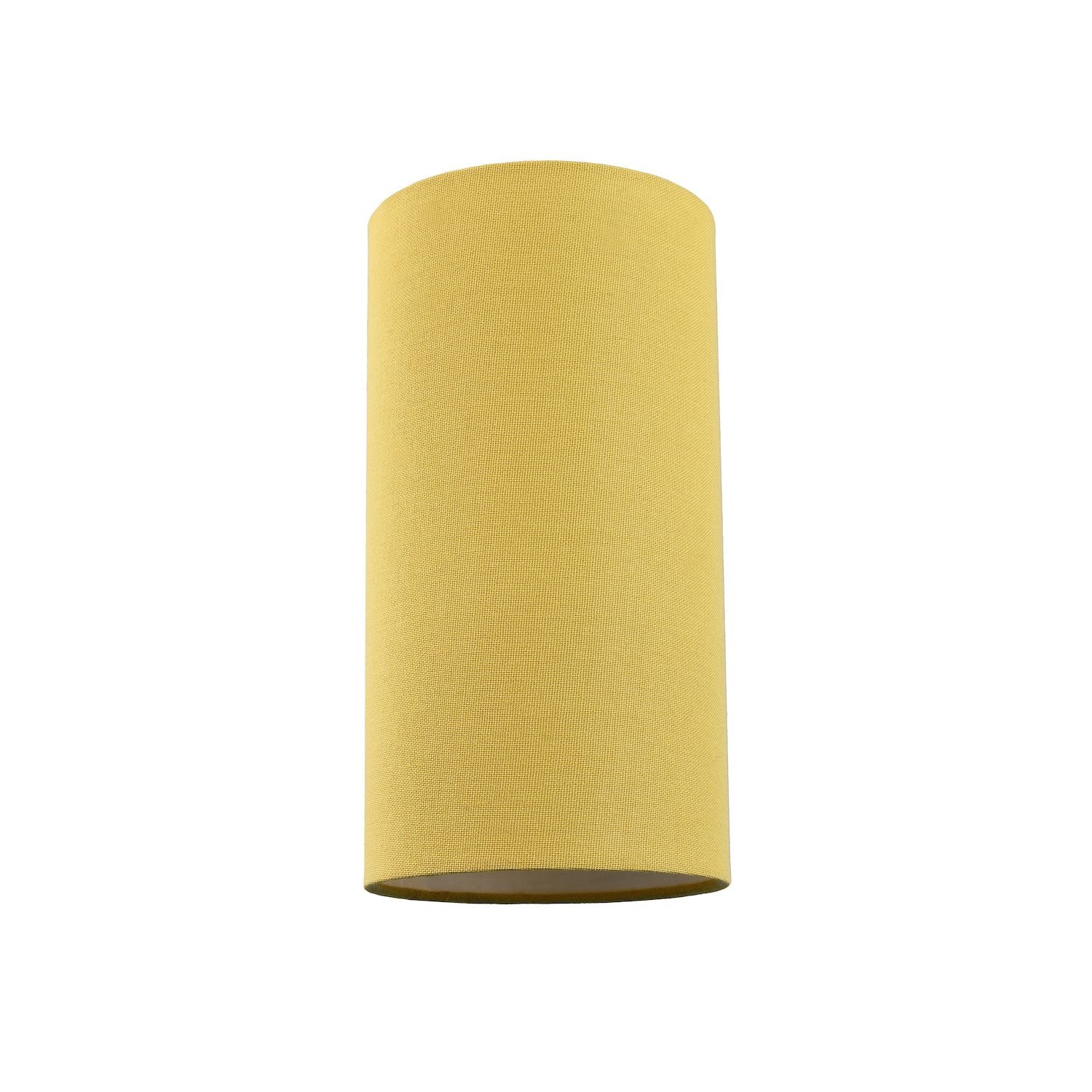Happy Homewares Mustard Ochre Linen Fabric Tall Cylindrical Lampshade - 13cm