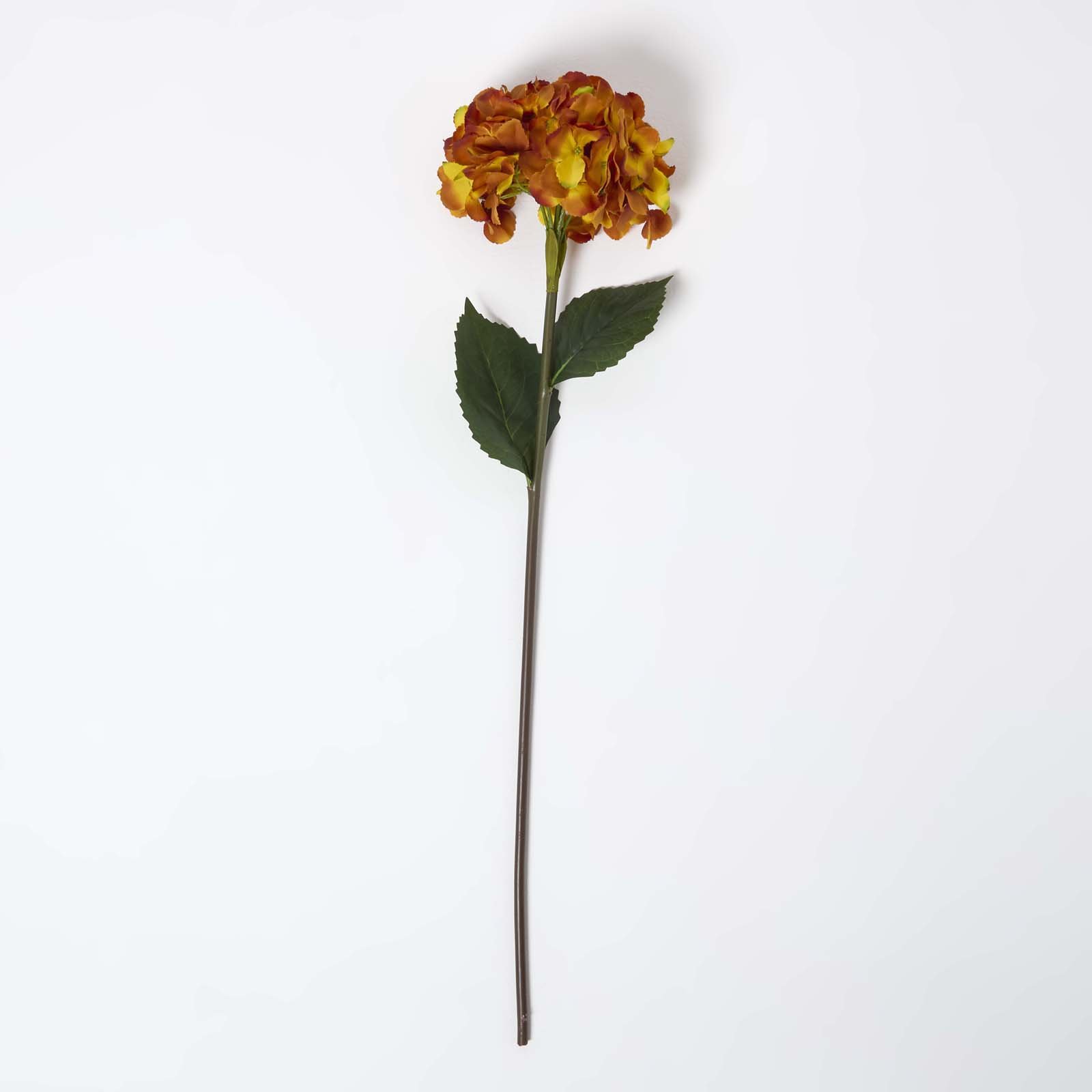 Homescapes Silk-like Polyester Artificial Hydrangea Stem - Orange