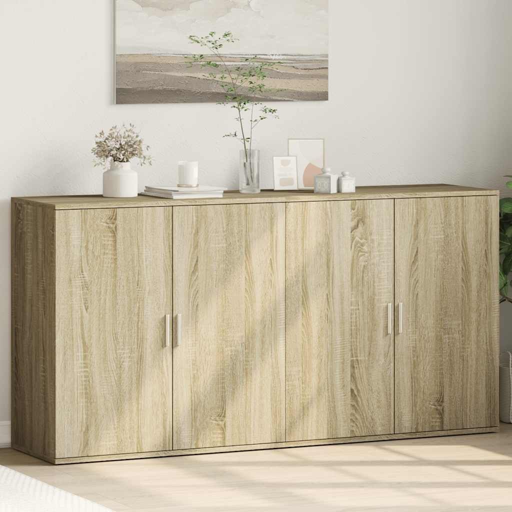 Walplus Engineered Wood Sideboard - Sonoma Oak - 79 x 38 x 80 cm
