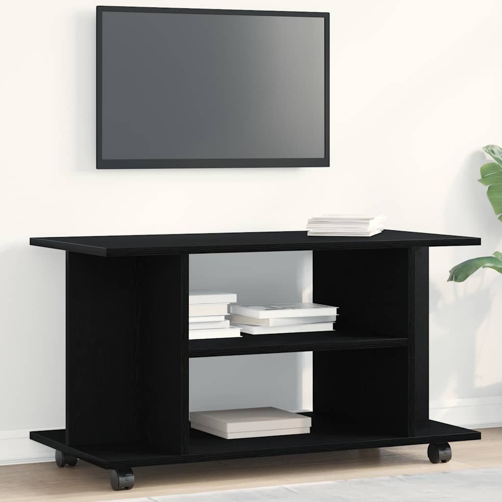 Walplus Engineered Wood TV Cabinet - Dark Oak - 80 x 40 x 45 cm