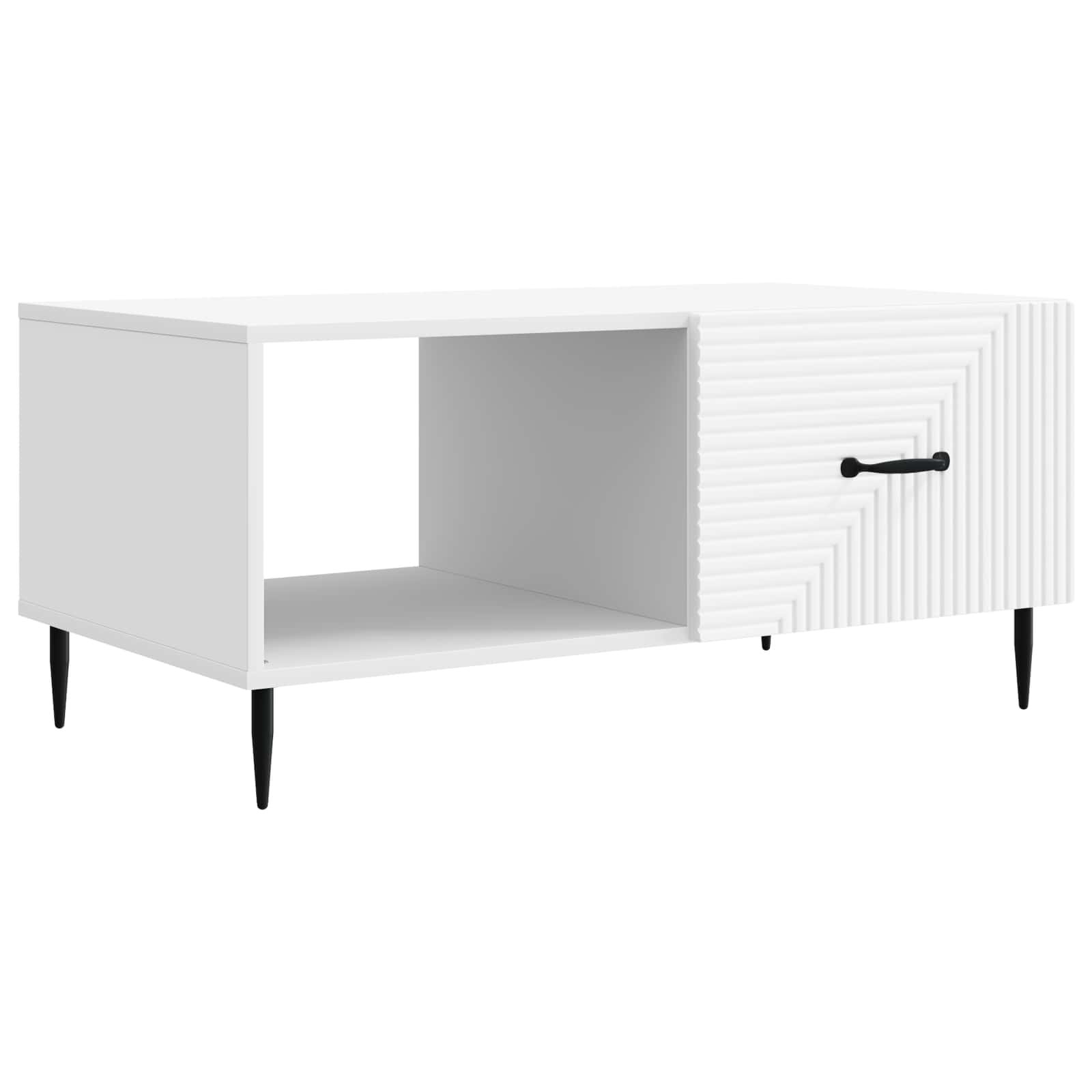 Walplus 2 Shelf Space Saving Coffee Table - White - 90 x 50 x 40 cm