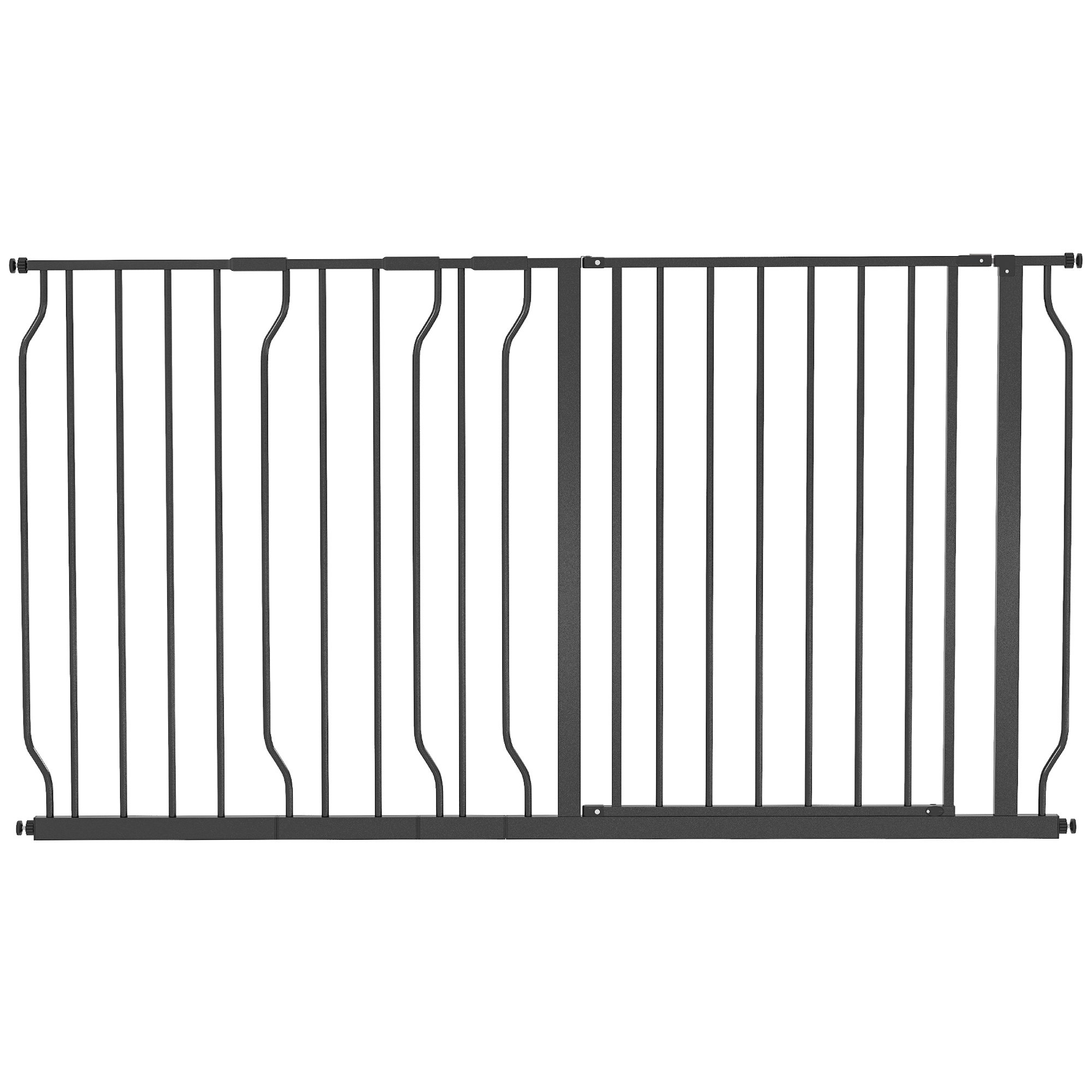PawHut Pressure Fit Steel Dog Gate - 75-145cm x 76cm - Black