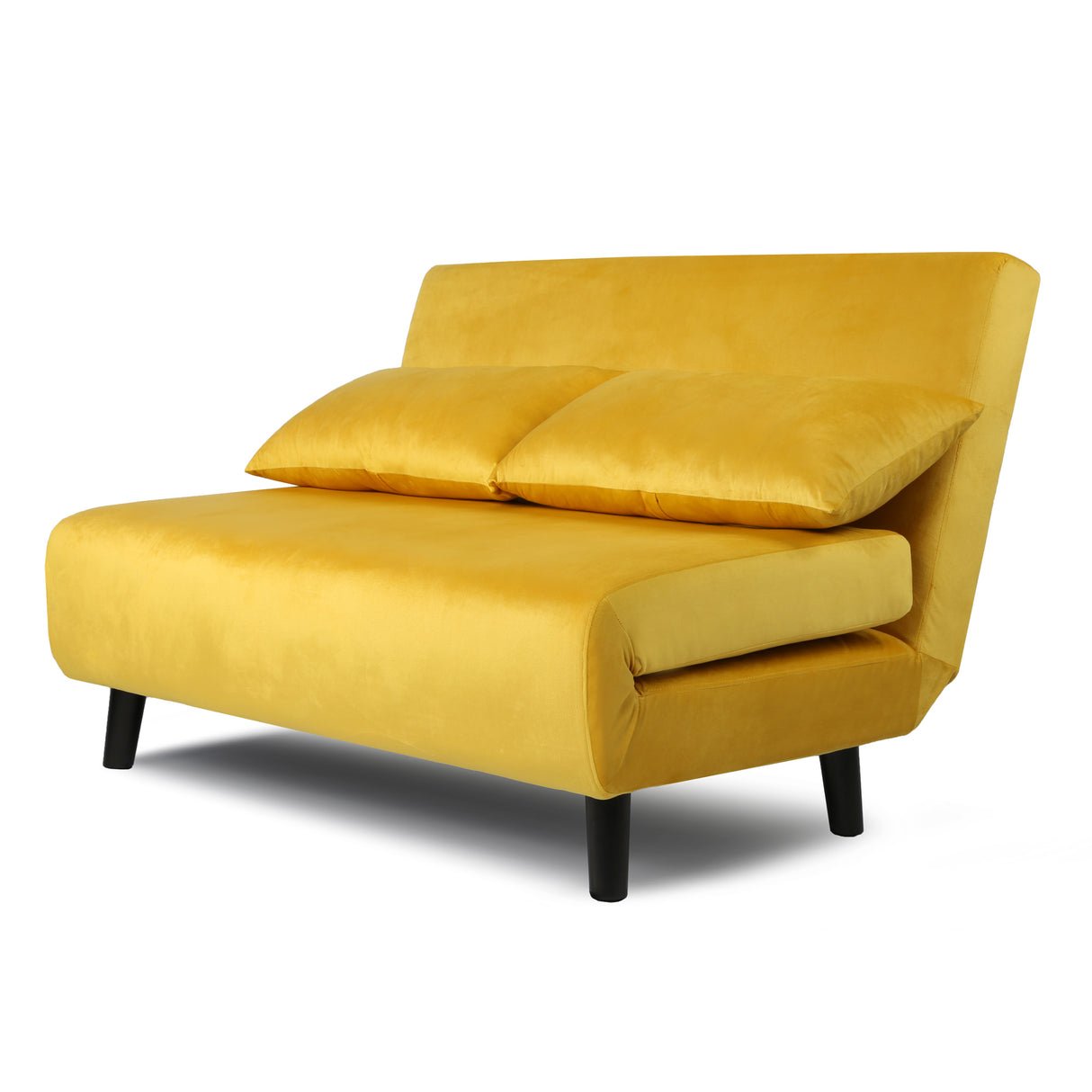 HomeGardenDirect Aurora Double Velvet Sofa Bed - Yellow