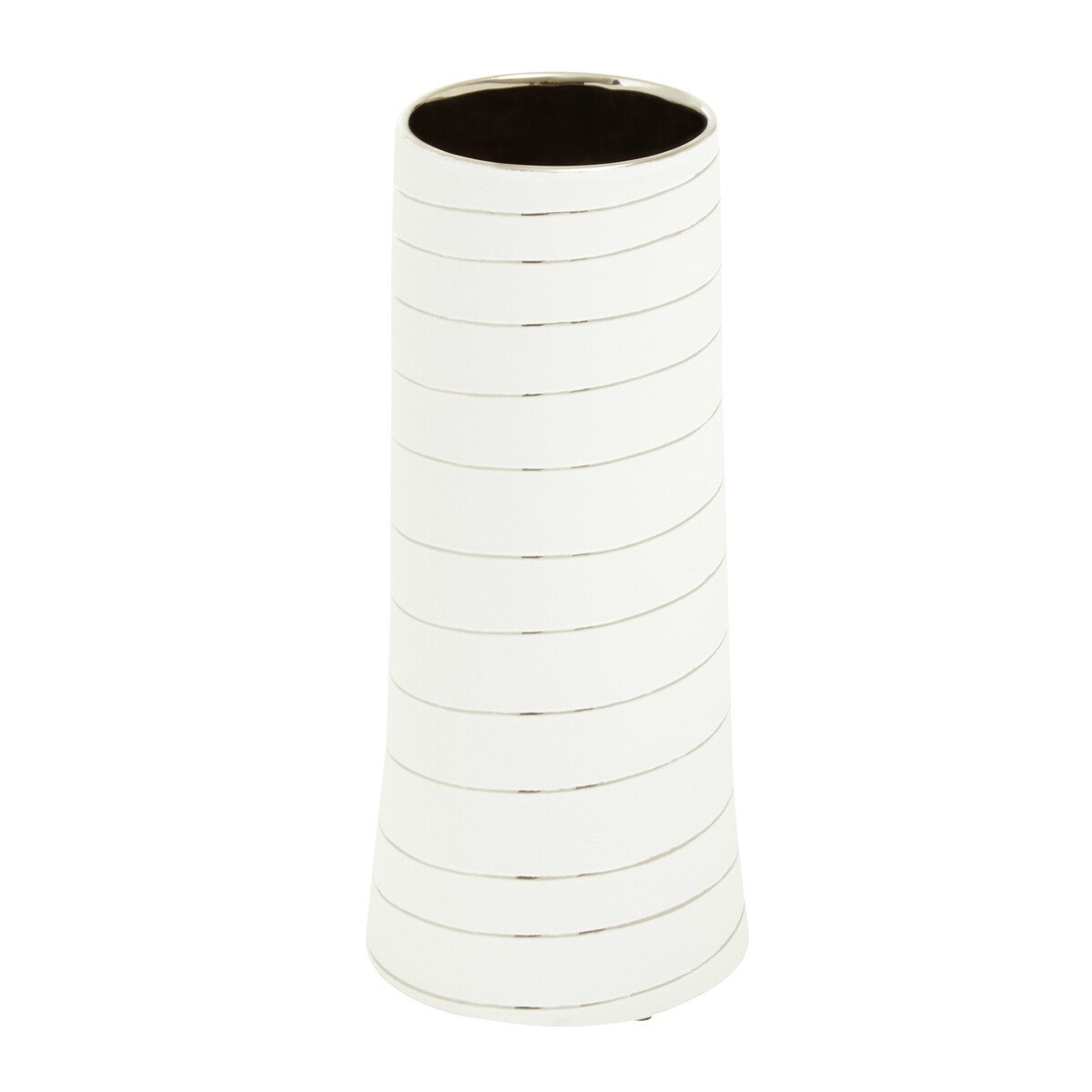 Orsina Haldis Small Ceramic Vase - White and Silver
