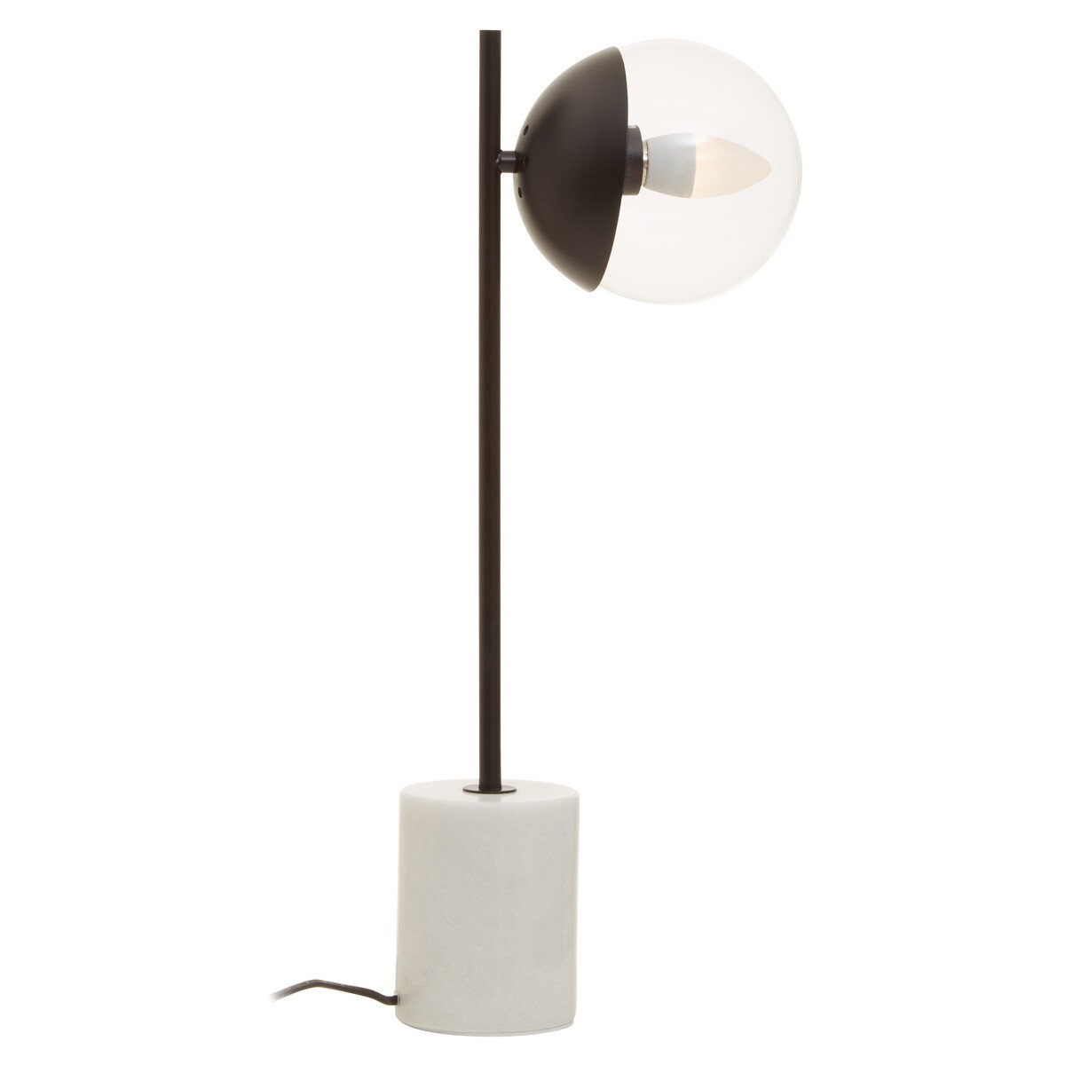 Orsina Metal Table Lamp with Marble Base – Black and White