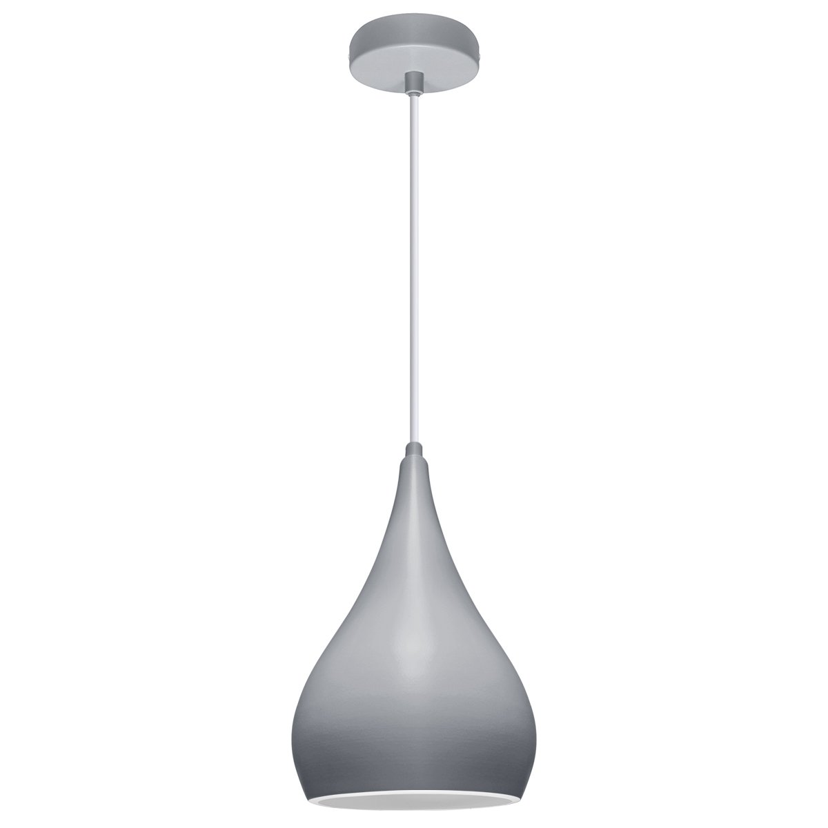 Energy Light Bulbs Tear Drop Metal Ceiling Pendant Light - Grey