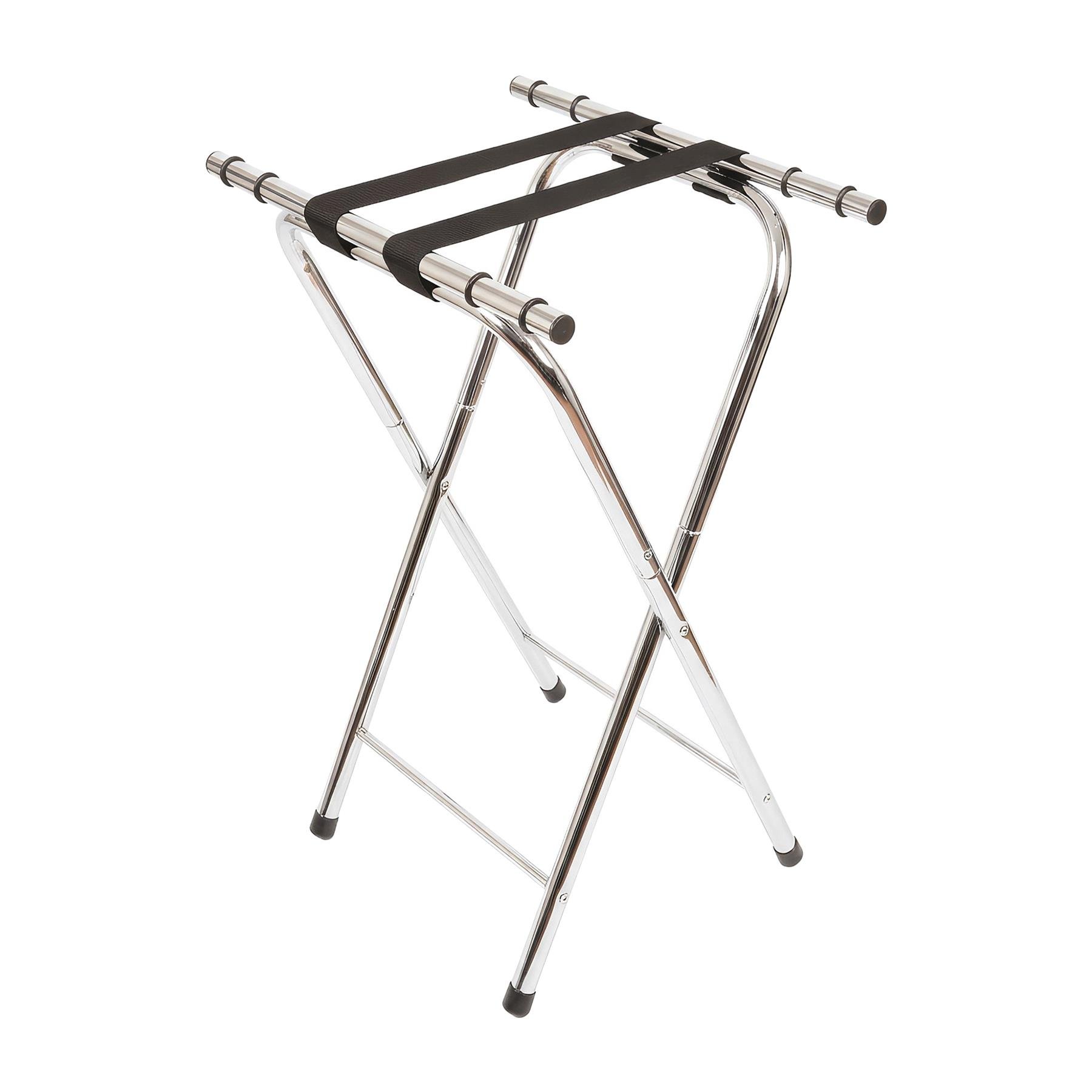 Harbour Housewares Metal Folding Serving Tray Stand - Chrome