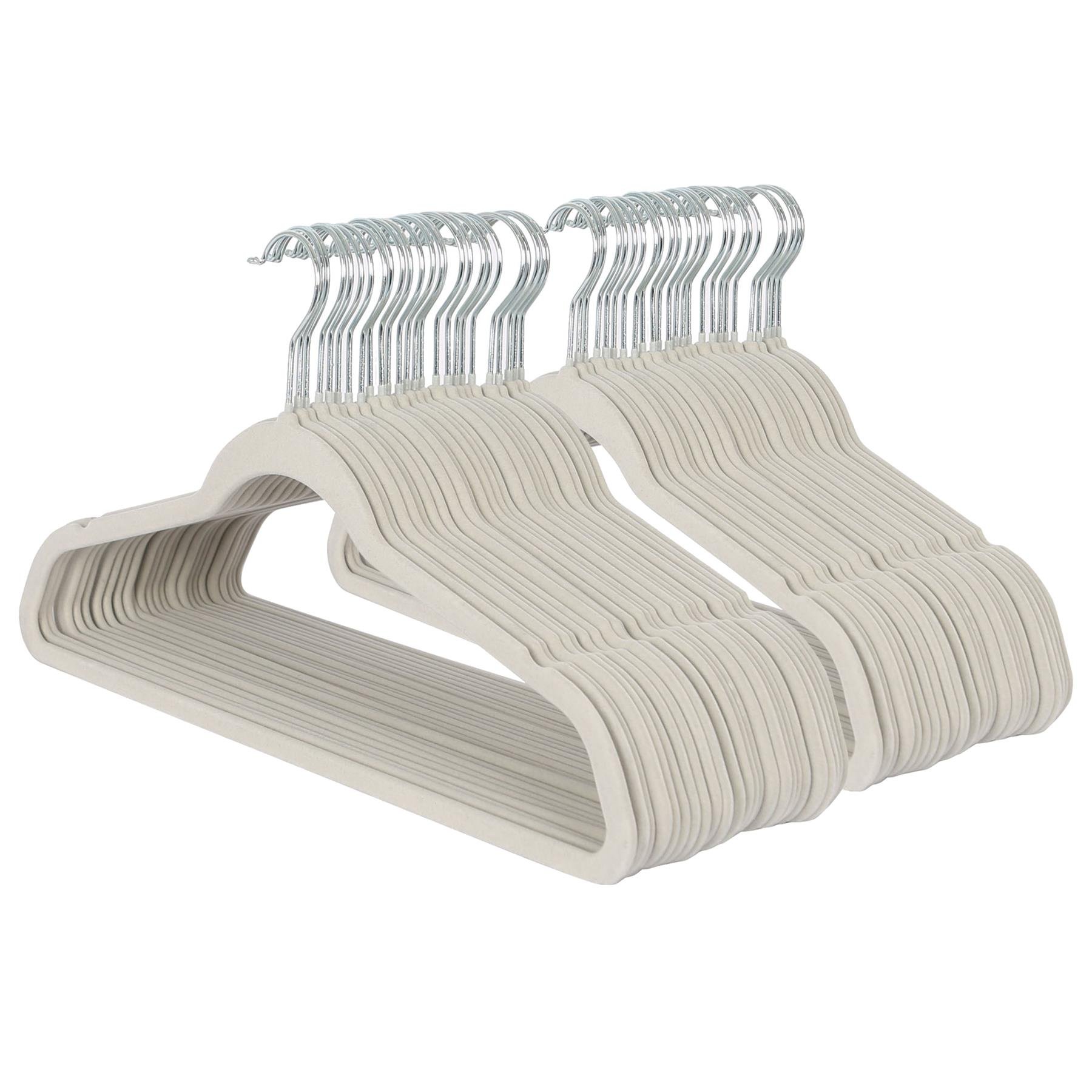 Harbour Housewares Non-Slip Velvet Hangers - 45cm - Grey - Pack of 50