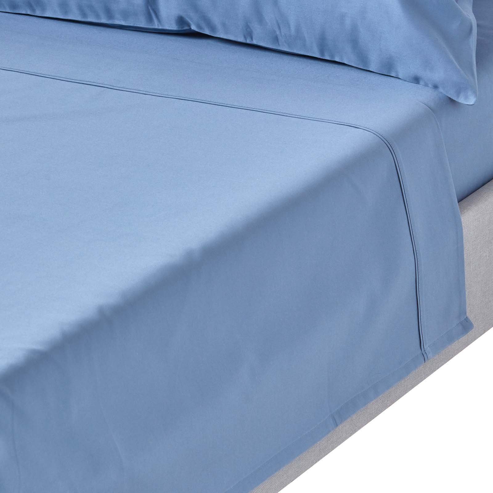 Homescapes Egyptian Cotton Pale Blue Sateen Flat Sheet - Double