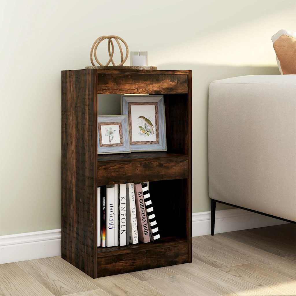 Walplus Engineered Wood Book Cabinet - Dark Oak - 40 x 30 x 72 cm