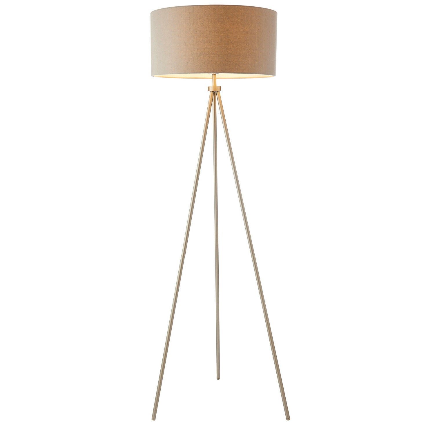 Loops Direct Steel and Fabric Floor Lamp - Matt Nickel and Grey