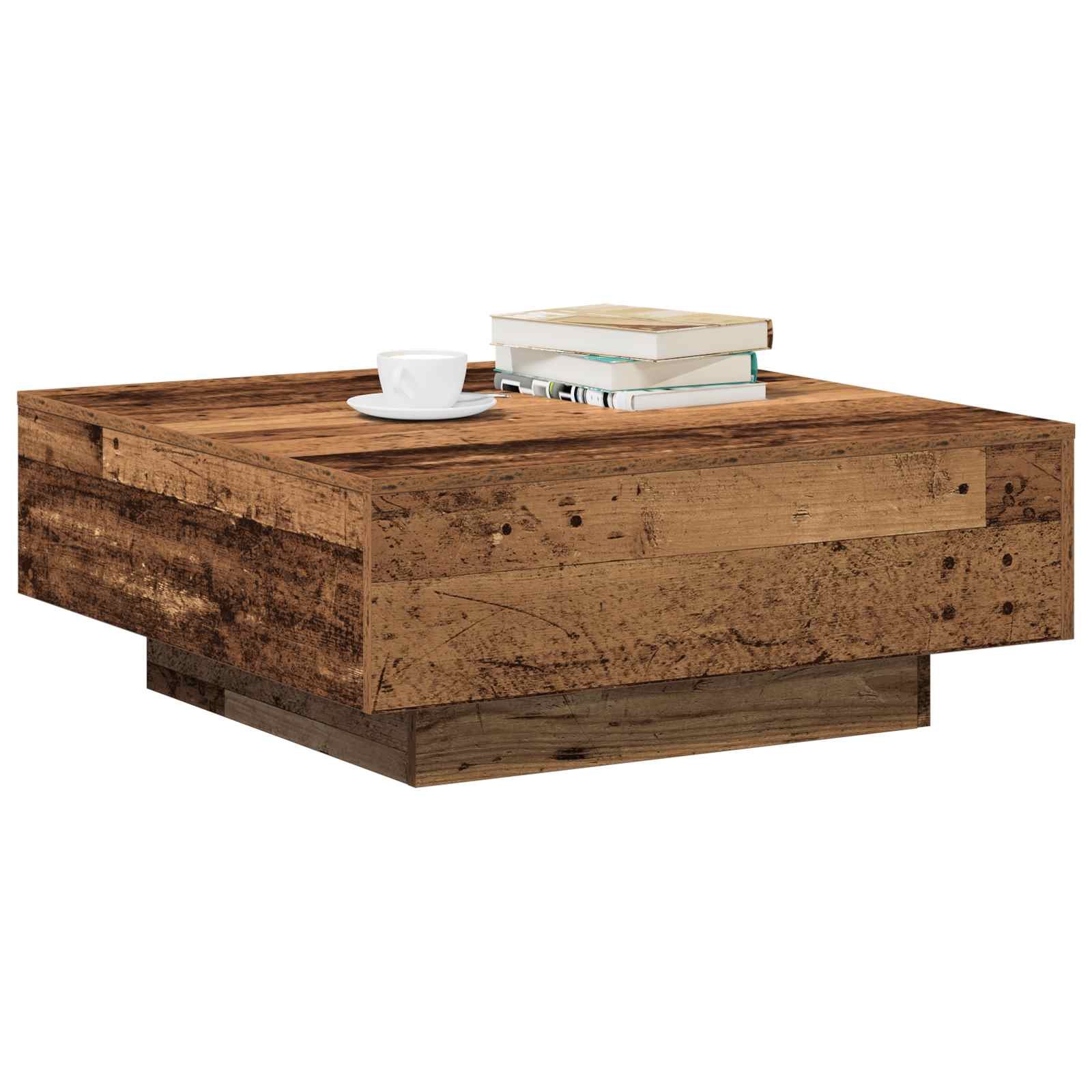 Walplus Coffee Table - Old wood - 80 x 80 x 31 cm