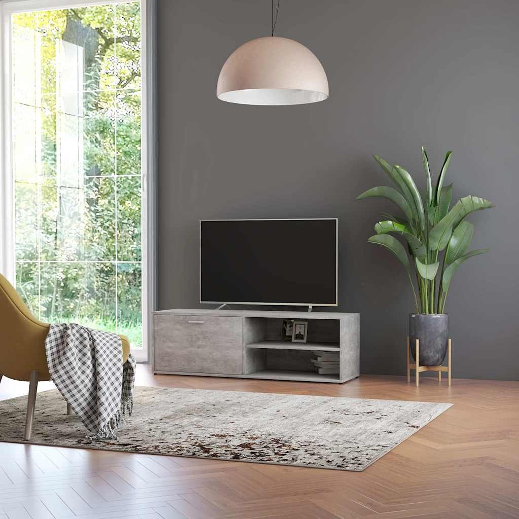 Walplus 2 Compartment TV Cabinet - Stone Grey - 120 x 34 x 37 cm