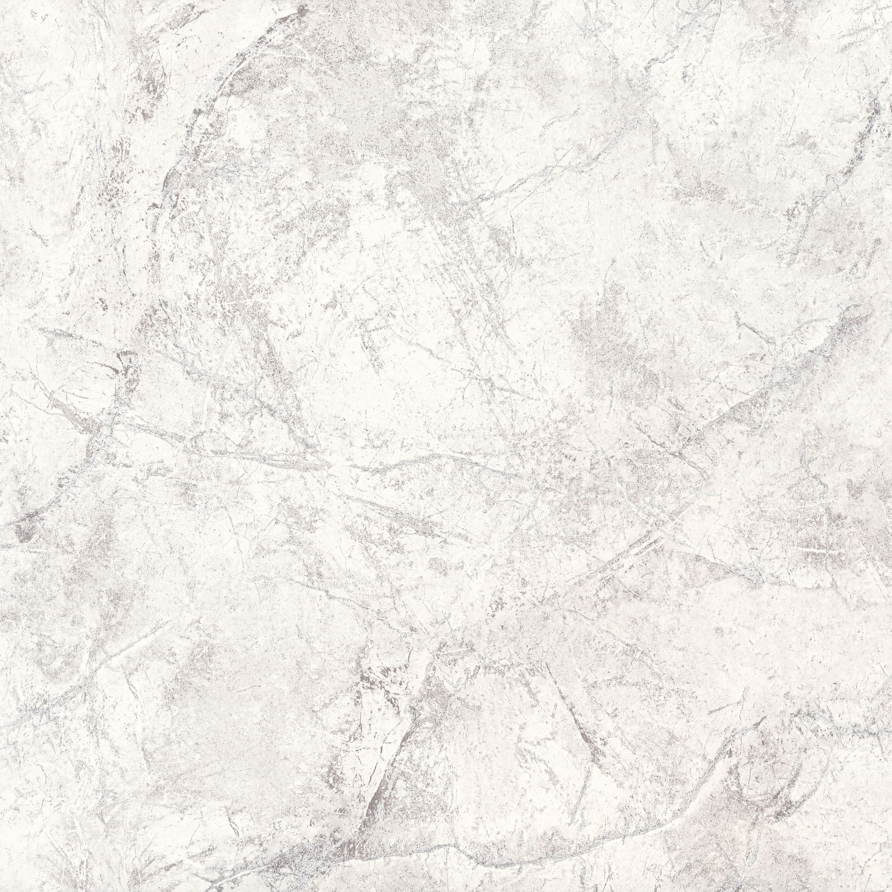 Grandeco Thassos Silver Thread Marble Textured Wallpaper - White