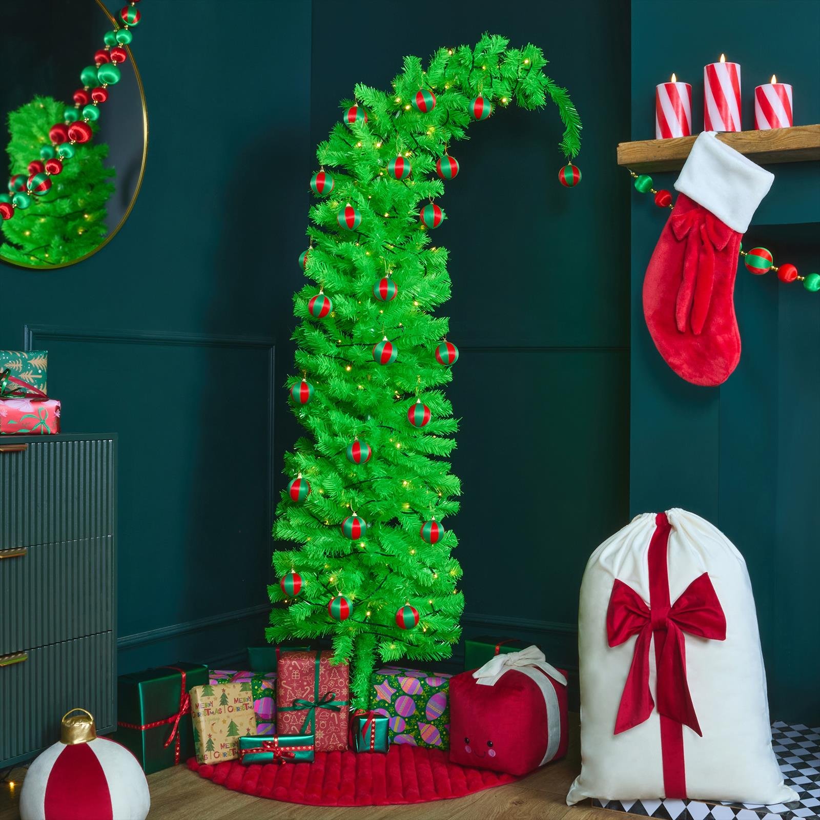 OHS 6ft 350 Tips Artificial Novelty Christmas Tree - Green