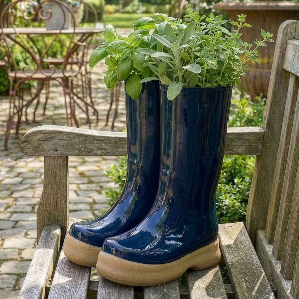 Dibor Large Wellington Planter - Dark Blue