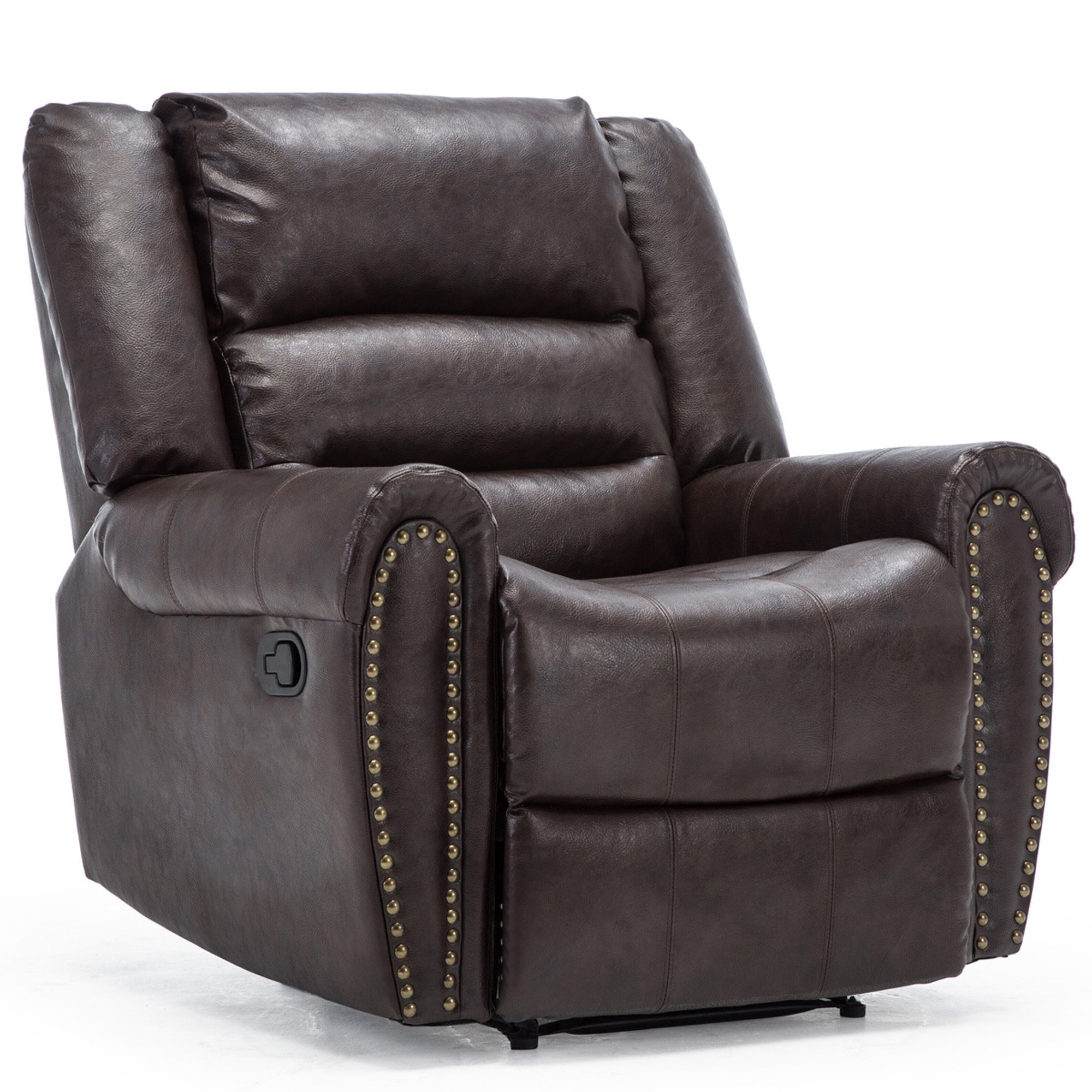 Furniture Online Denver Bonded Leather Manual Recliner Chair - Brown