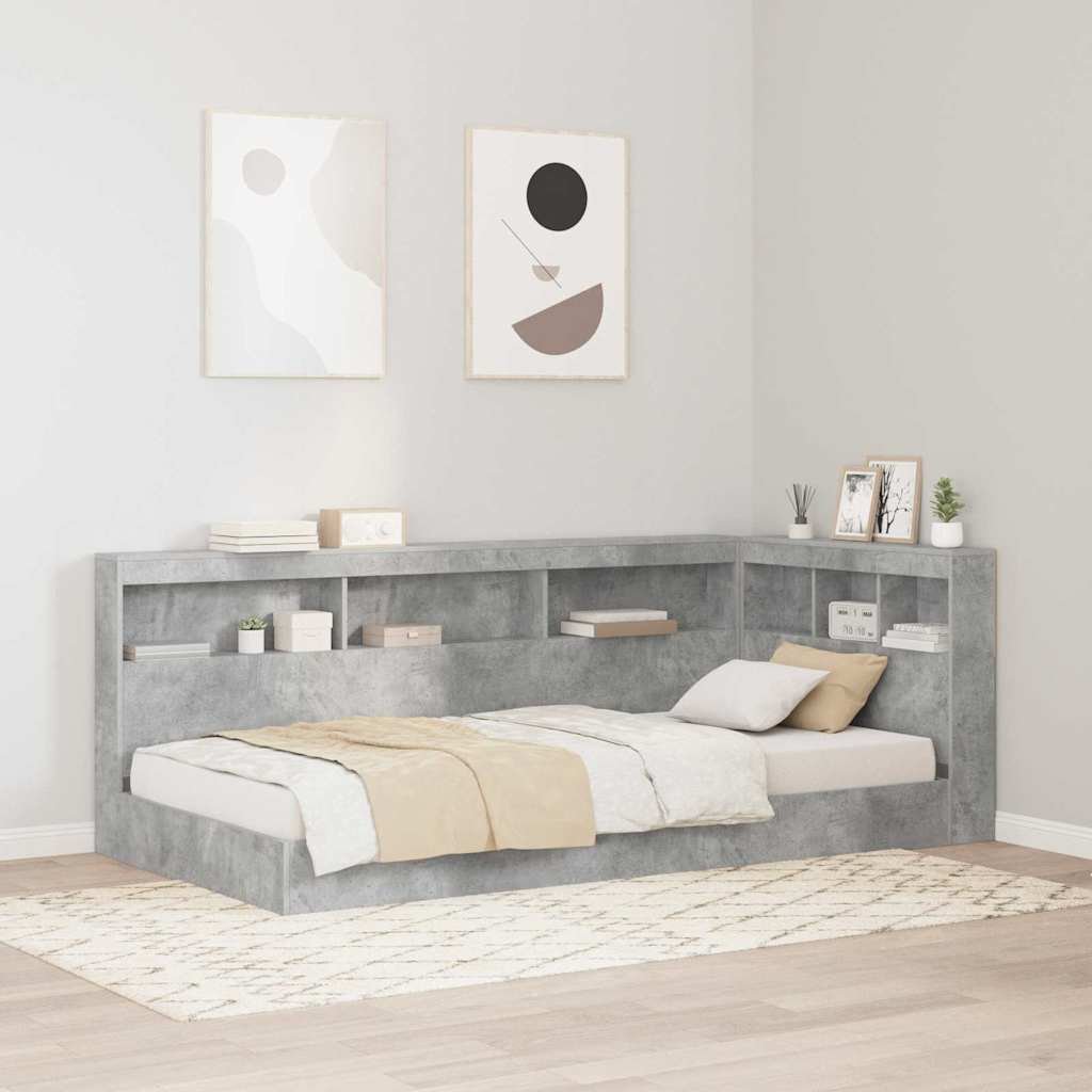 Walplus Wood Storage Headboard - Granite Grey - 207.5 x 107.5 x 76.5 cm
