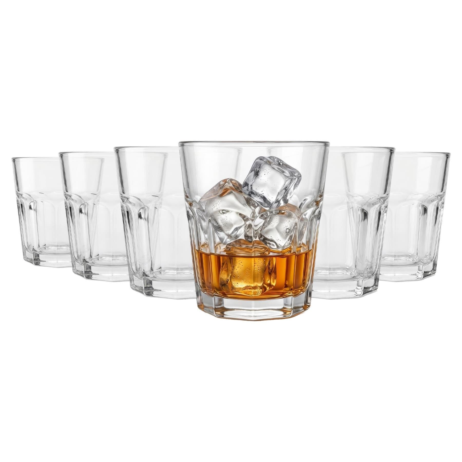 Argon Tableware Panelled Glass Tumblers - 285ml - Pack of 6