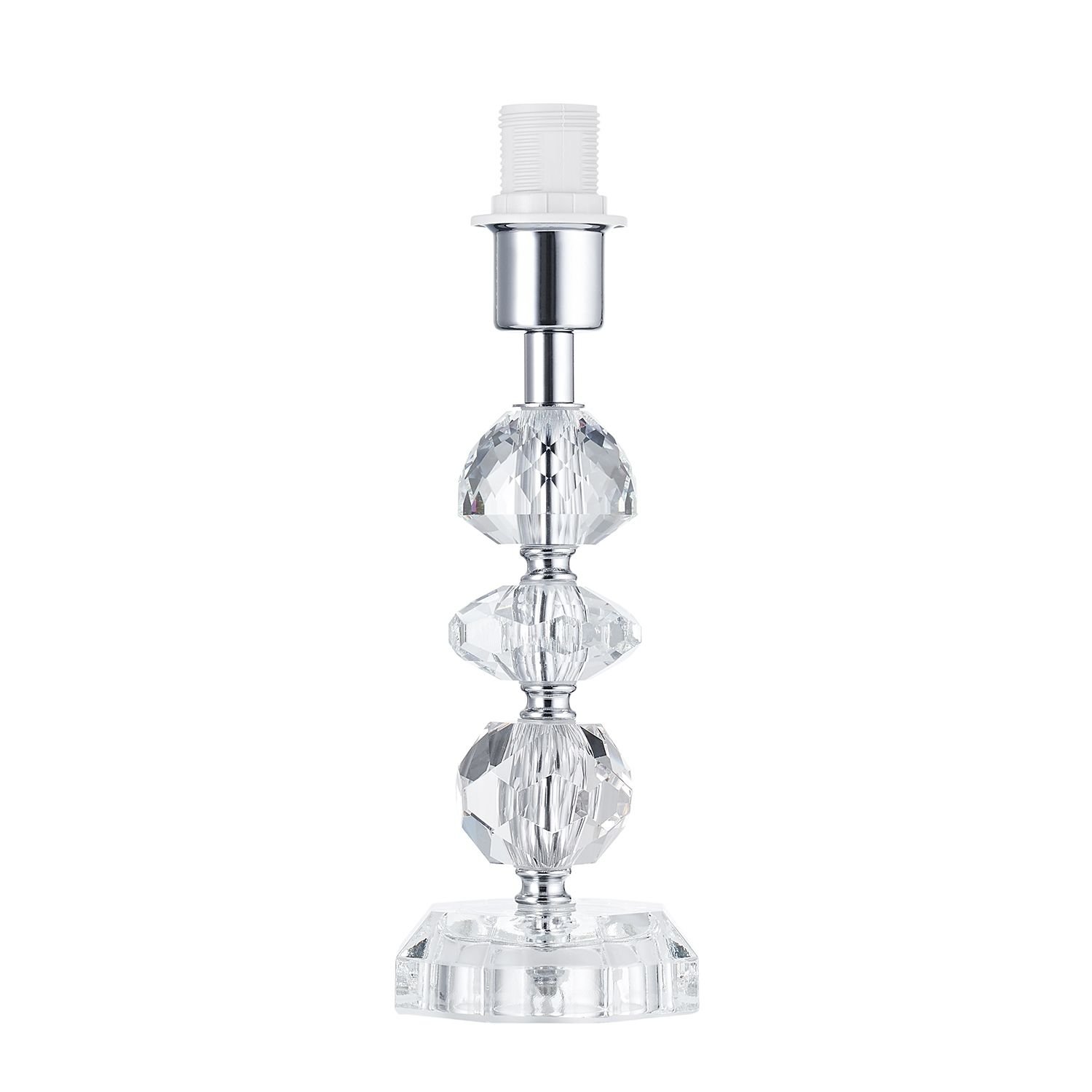 Happy Homewares Chic Clear K9 Crystal Glass Base with Faceted Table Lamp - 9cm