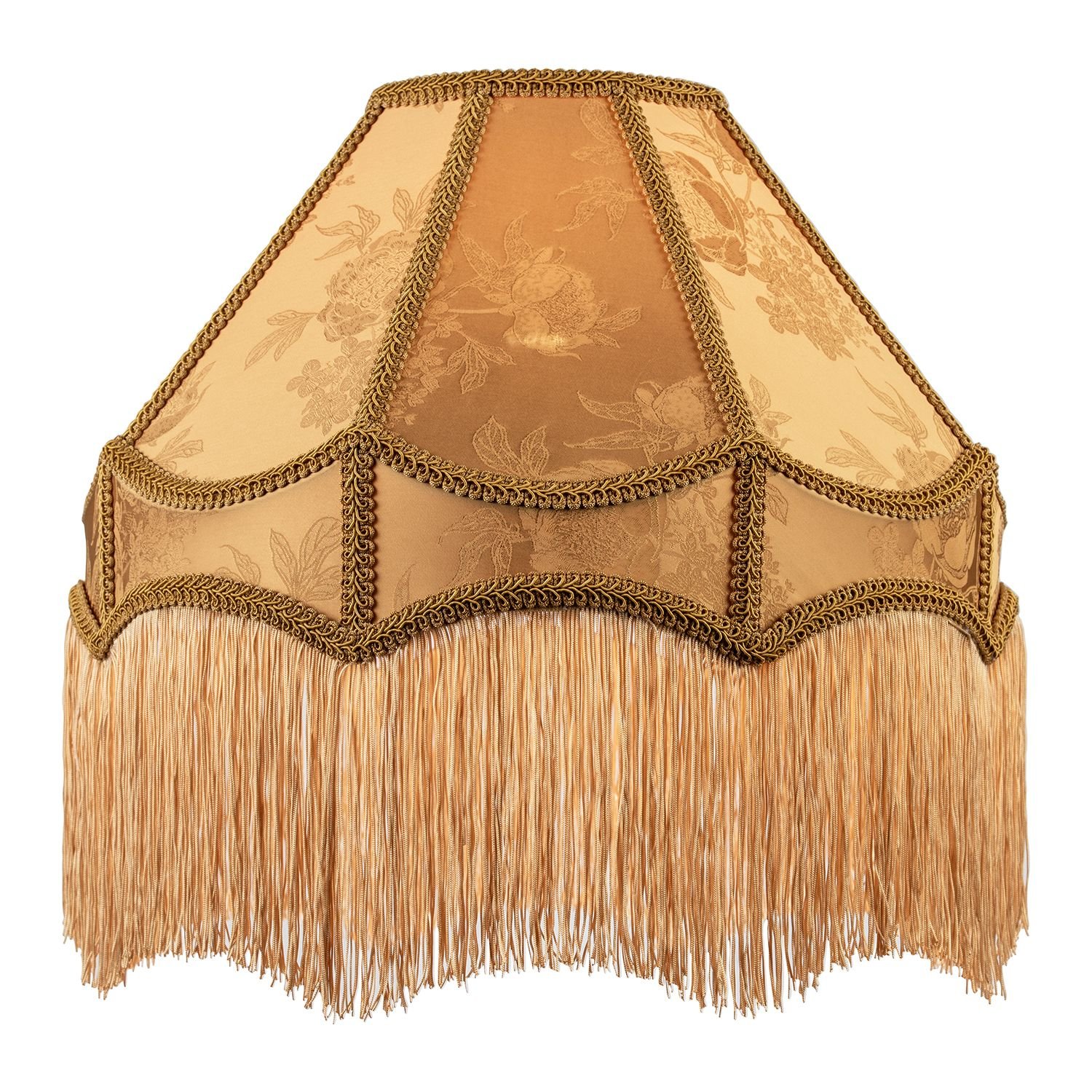 Happy Homewares Gold Faux Silk Large Victorian with Textured Lampshade - 40cm