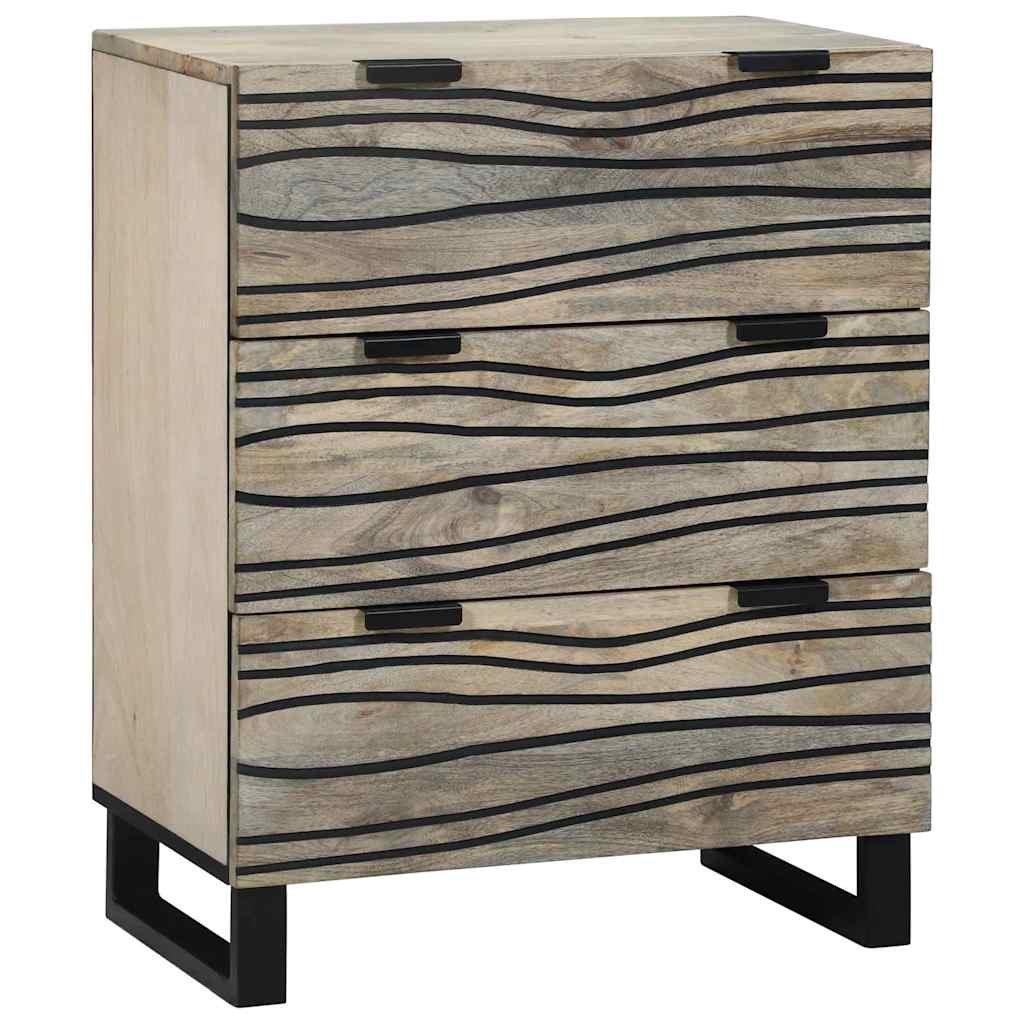 Walplus Solid Wood Sideboard with Drawers - White - 60 x 33.5 x 75 cm