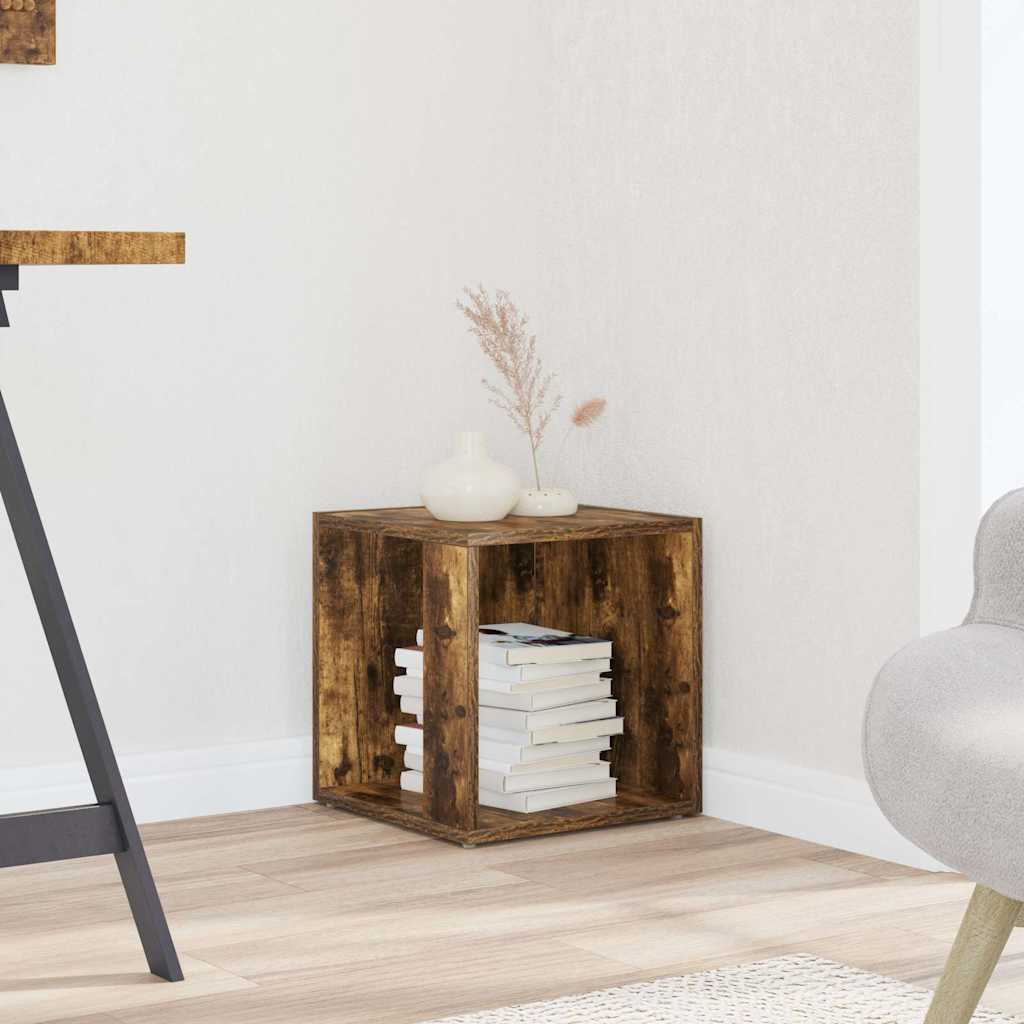 Walplus Engineered Wood Storage Cabinet - Dark Oak - 33 x 33 x 34.5 cm