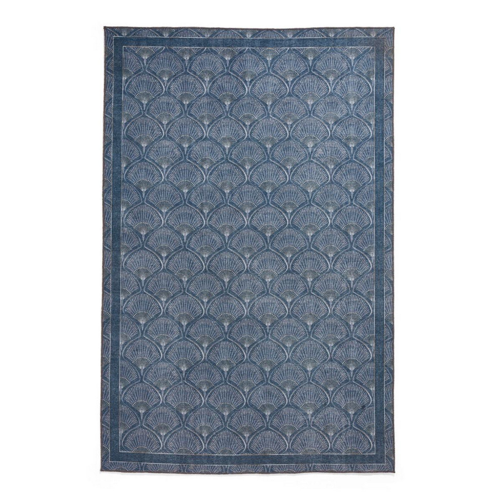 Mega Flooring Blue Modern Bordered Runner - 61 x 170cm