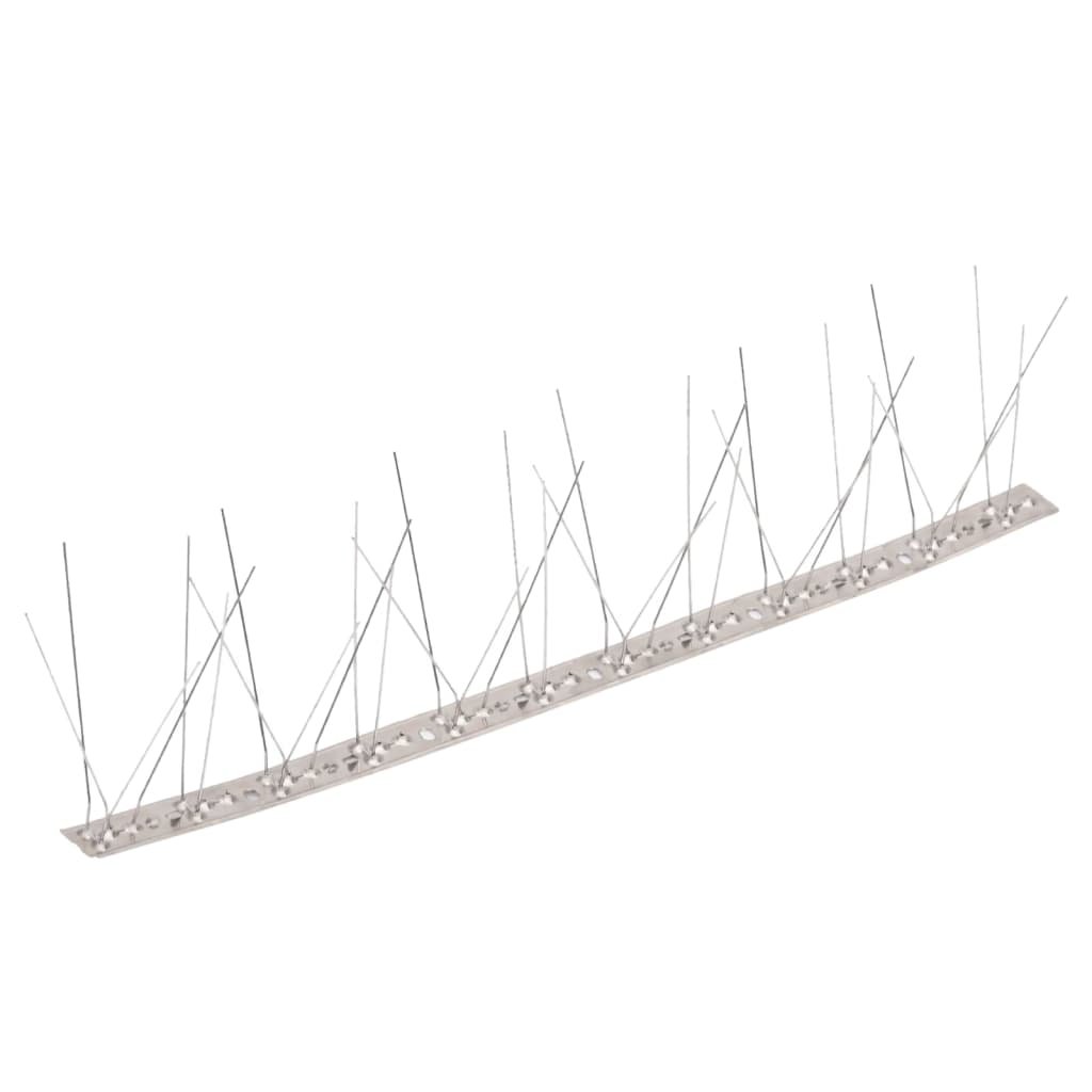 Walplus Set of 10 Stainless Steel Row Bird and Pigeon Spikes - 500 cm