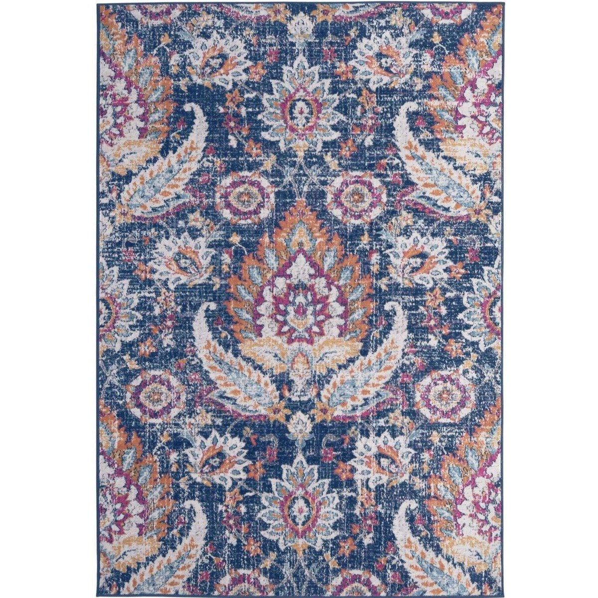 The Rugs Multicoloured Marrakech Distressed Floral Rug - 80 x 150cm