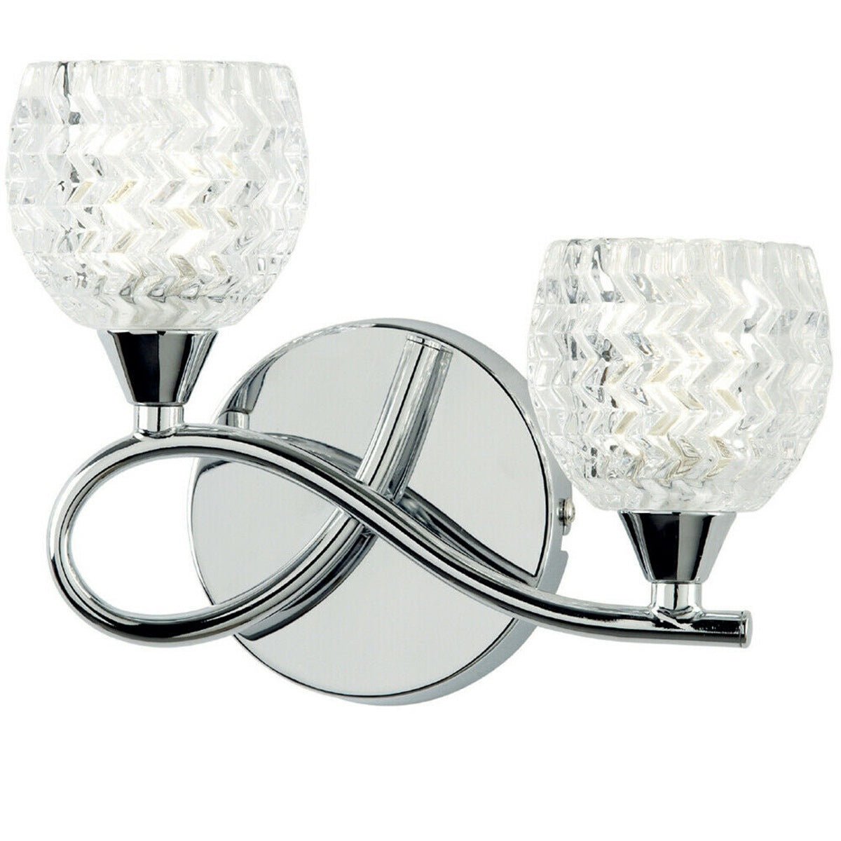Loops Direct Steel and Glass Wall Light - Chrome and Clear