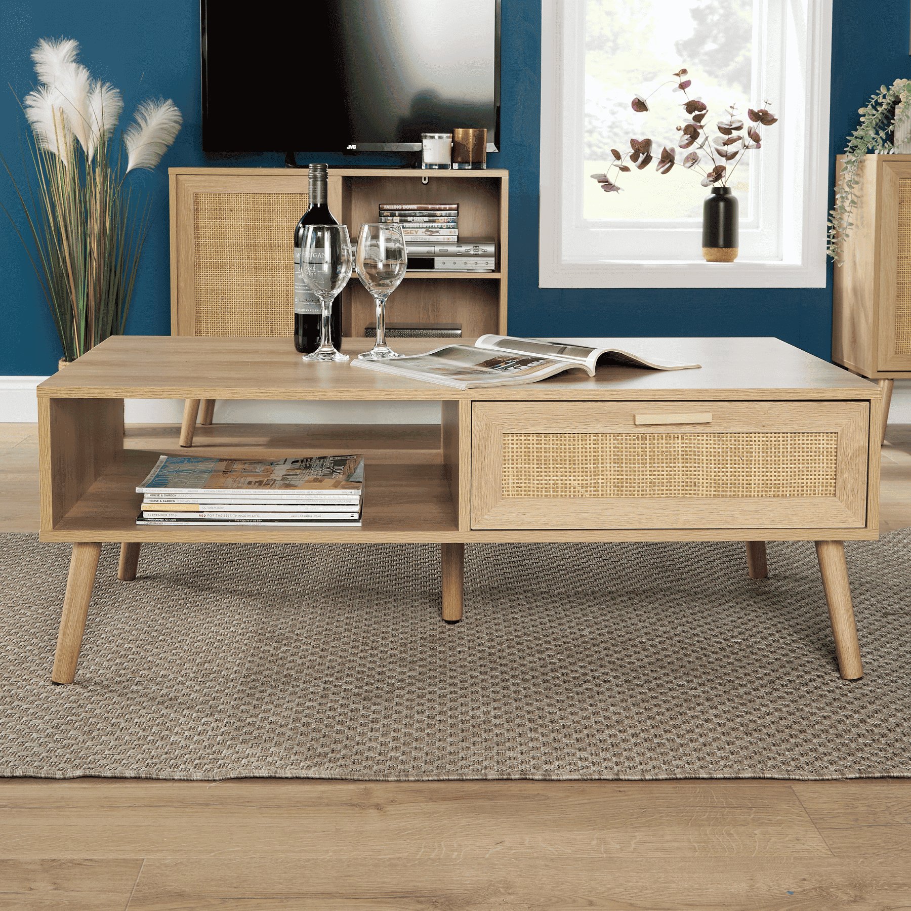Home Source Astbury 1 Drawer Coffee Table - Natural