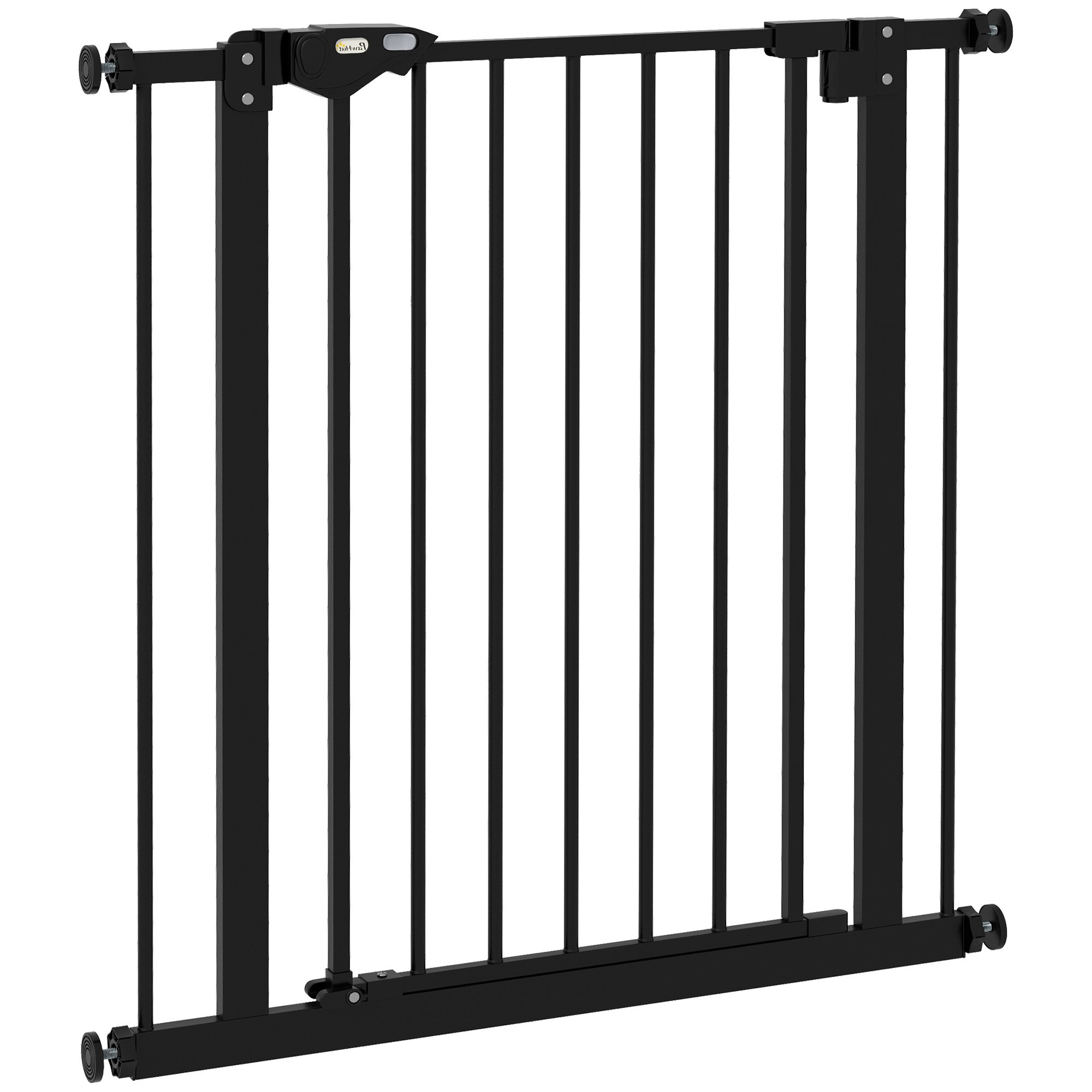 PawHut Pressure Fit Auto Close Two-Way Dog Gate - 74-80cm - Black