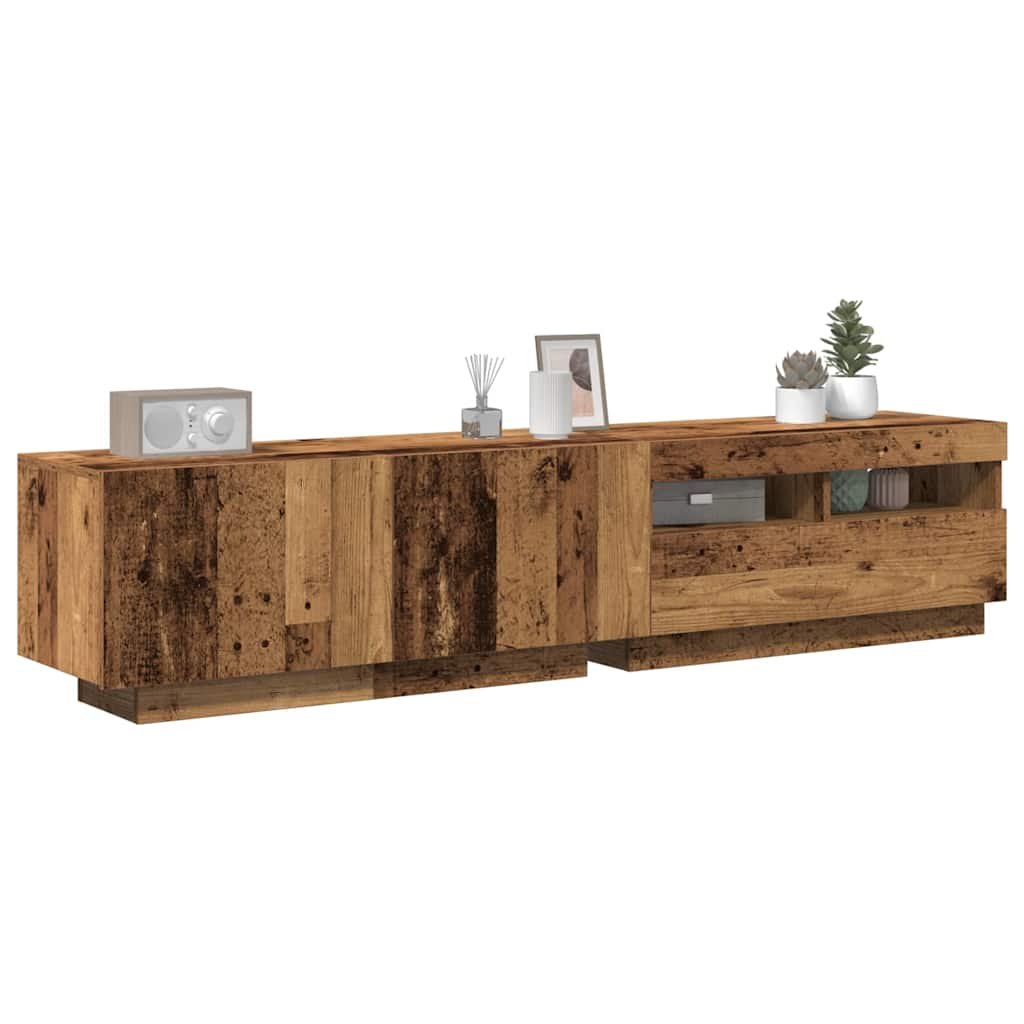Walplus LED Engineered Wood TV Cabinet - Oak - 180 x 35 x 40 cm