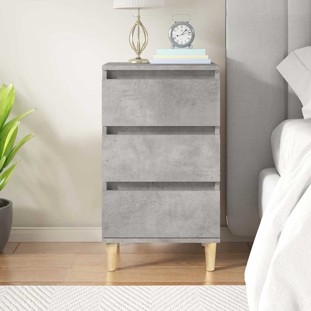 Walplus 3 Drawer Bedside Cabinet - Stone Grey - 40 x 35 x 70 cm