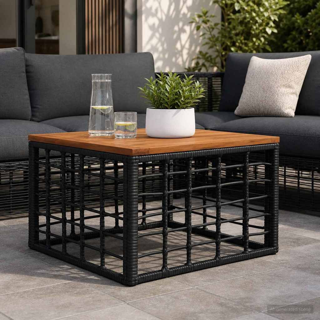 Walplus Square Glass Table - Natural - 55 x 55 x 37 cm
