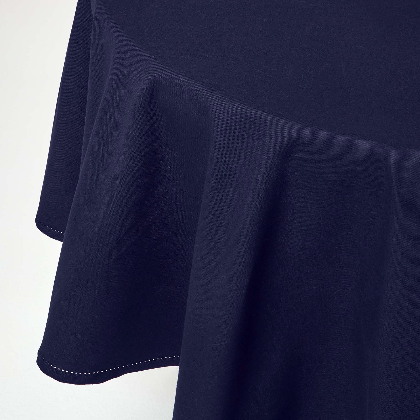 Homescapes Cotton Round Tablecloth - 178 cm - Navy Blue