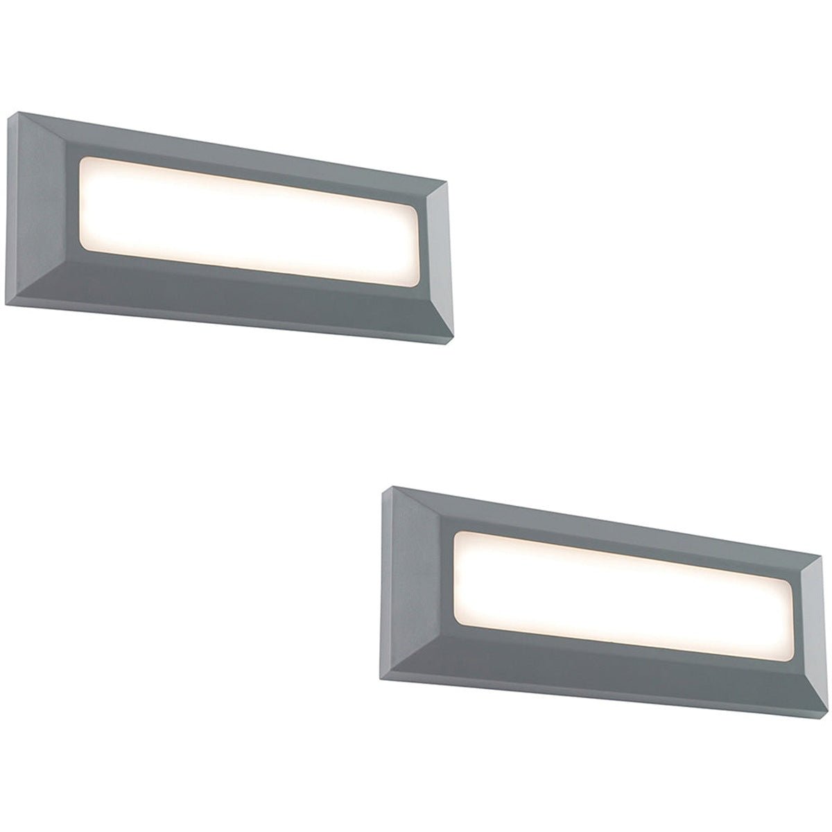 Loops Direct Pack of 2 ABS Plastic LED Wall Guide Light - Grey