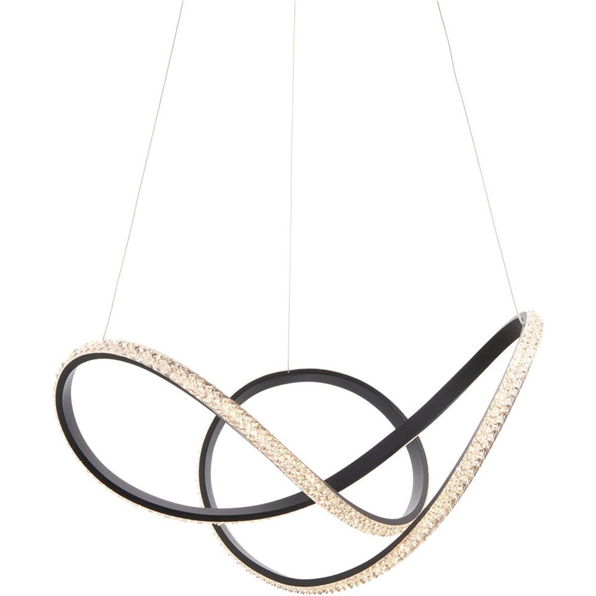 Loops Direct Steel and Acrylic Pendant Light - Textured Black